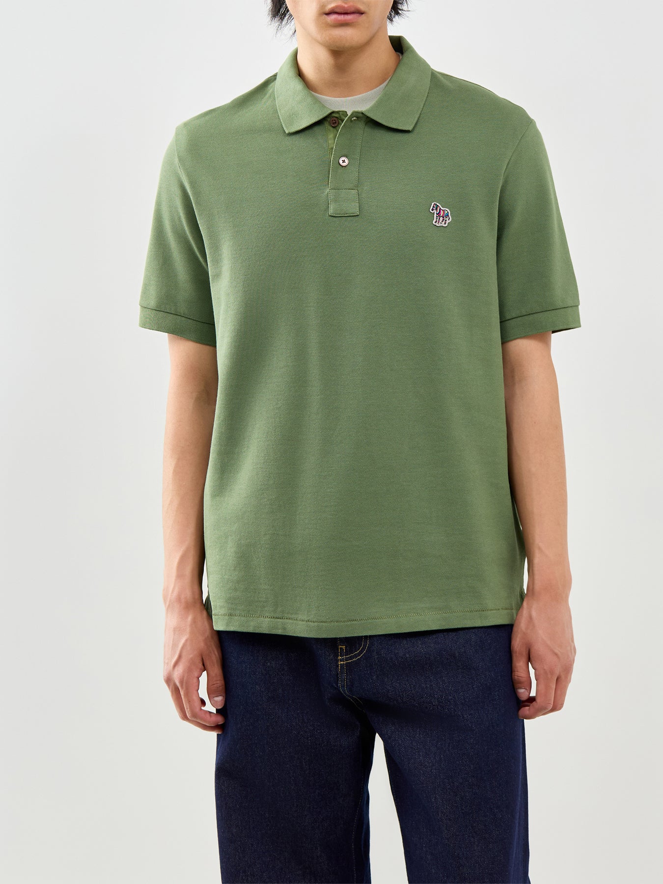 Zebra Polo Top Green