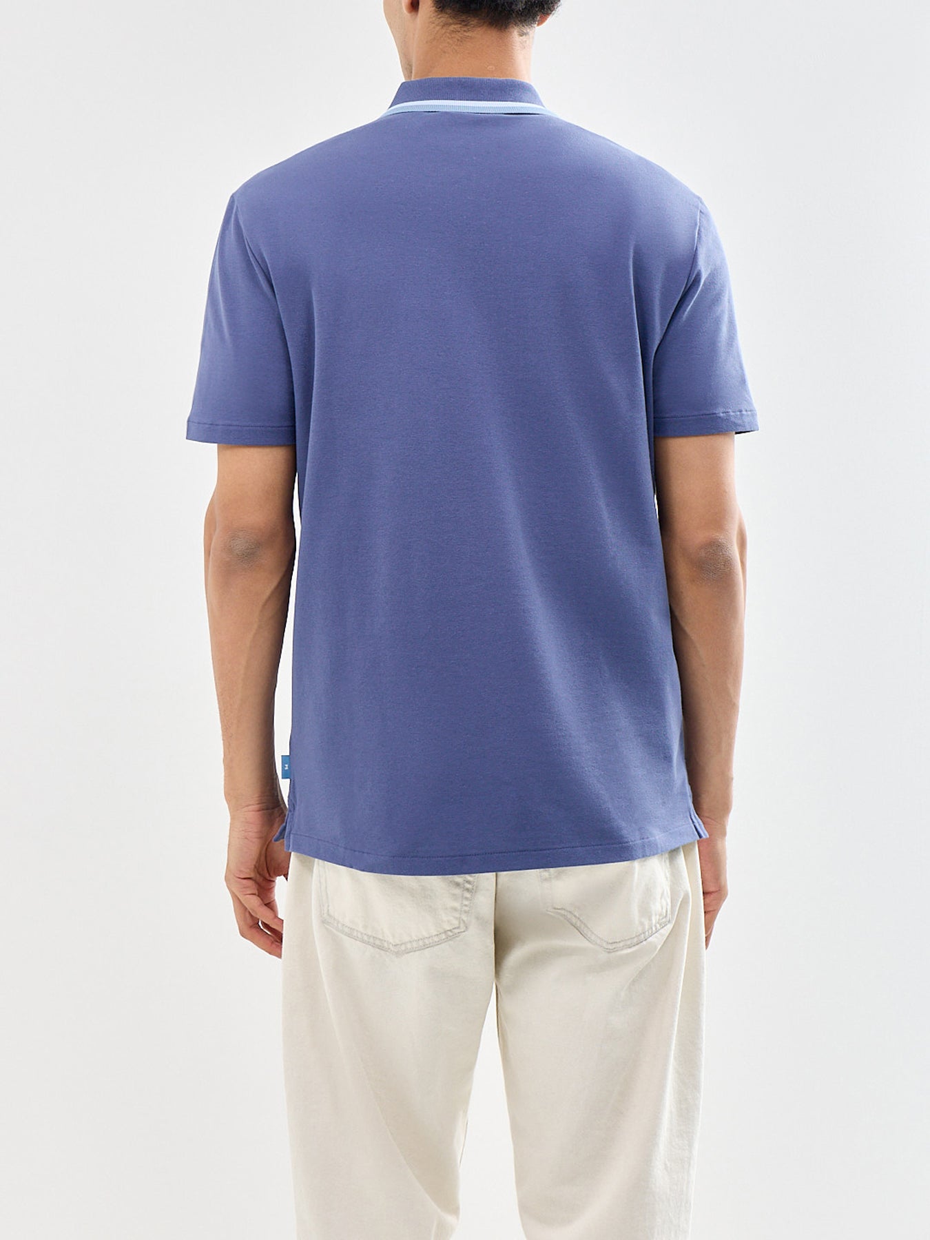 Zip Polo Shirt Blue