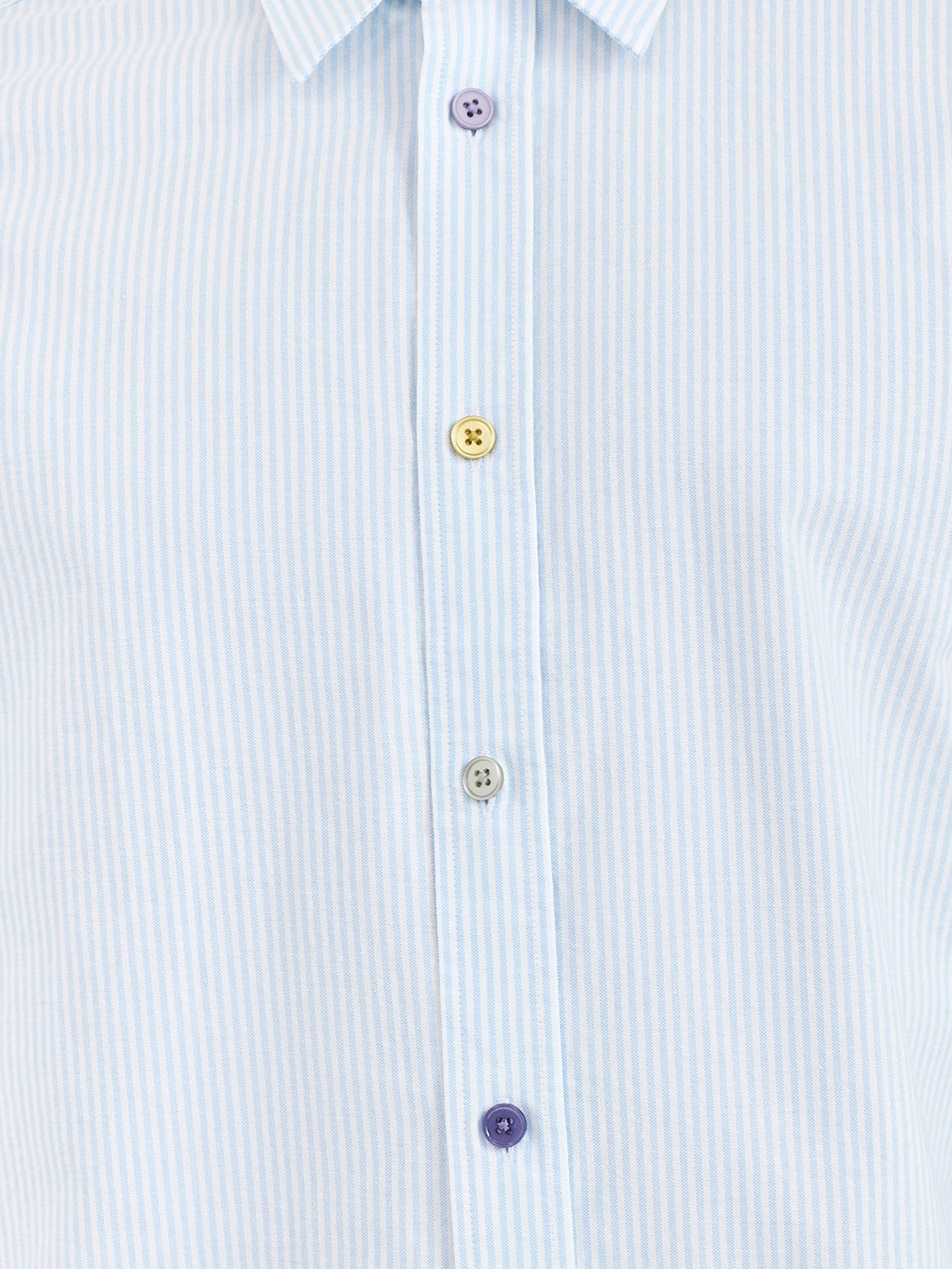 Oxford Stripe Cotton Shirt Blue