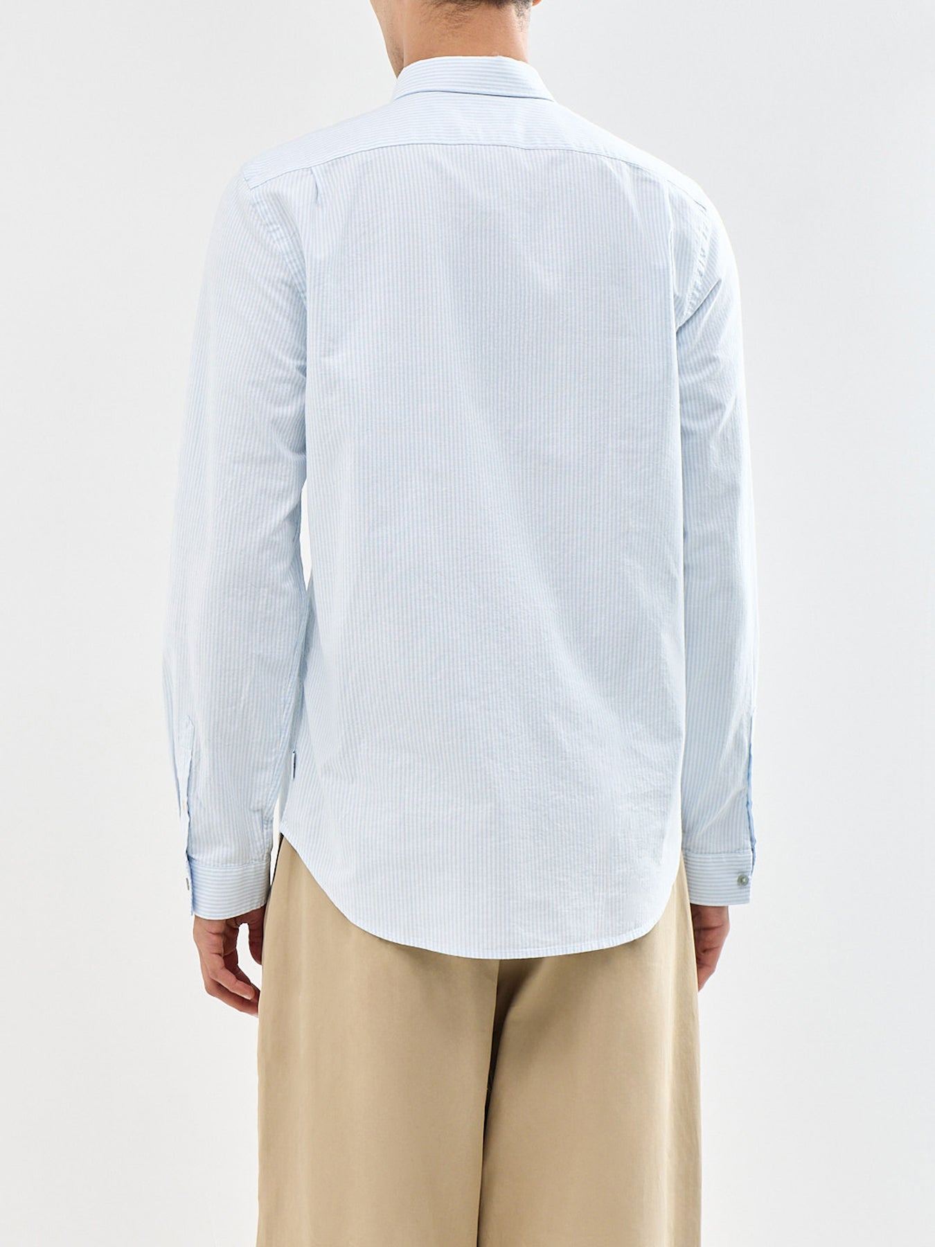 Oxford Stripe Cotton Shirt Blue