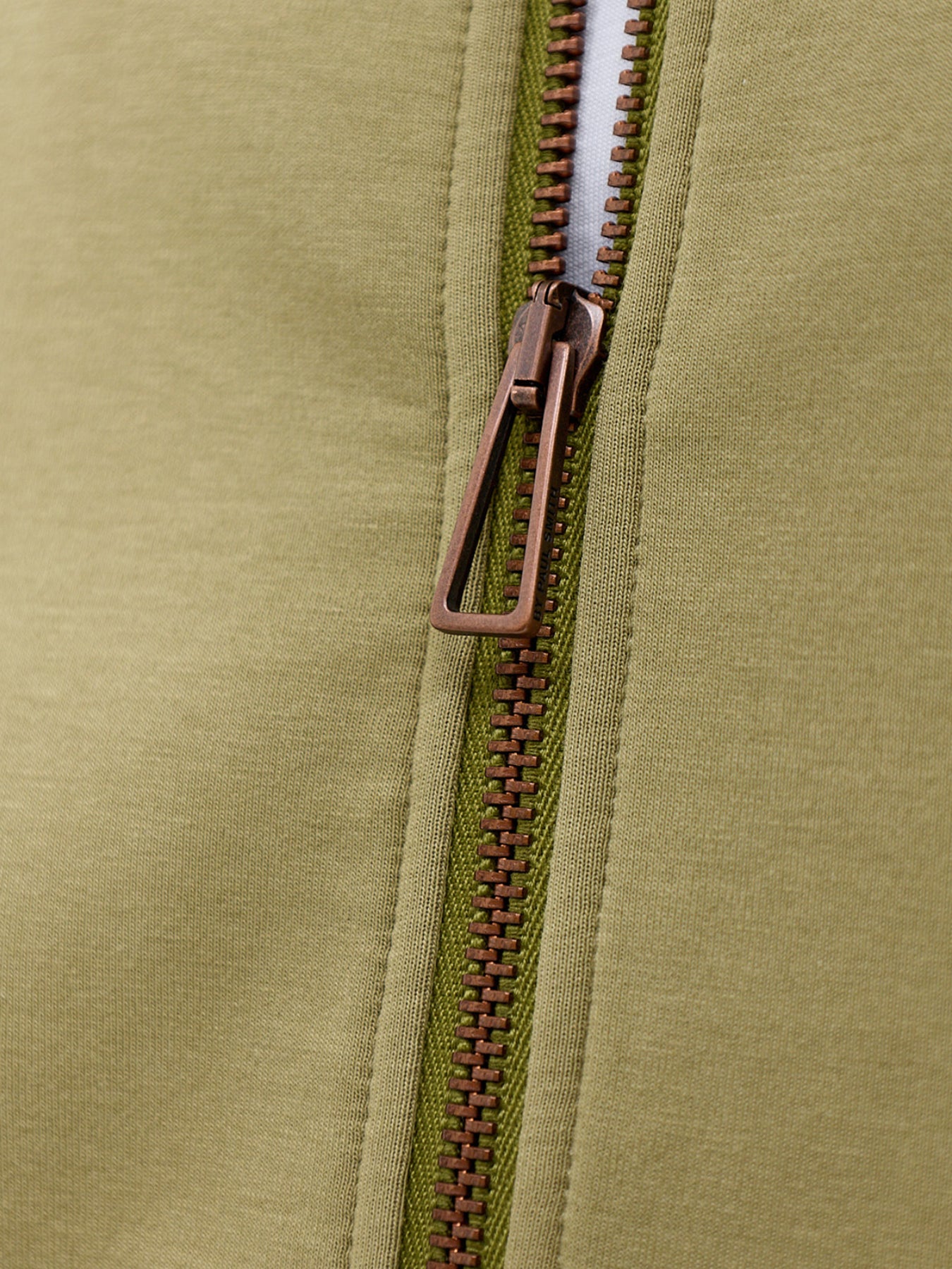 Full Zip Collar Sweatshirt Green