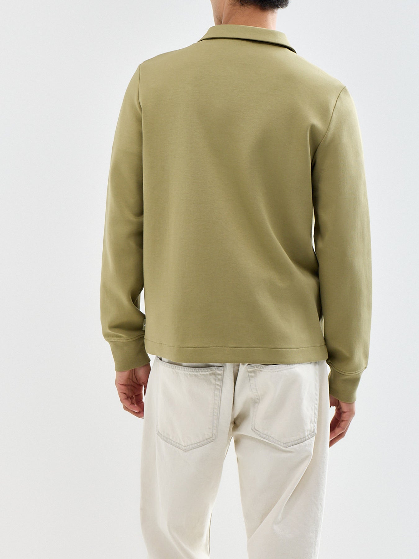 Full Zip Collar Sweatshirt Green