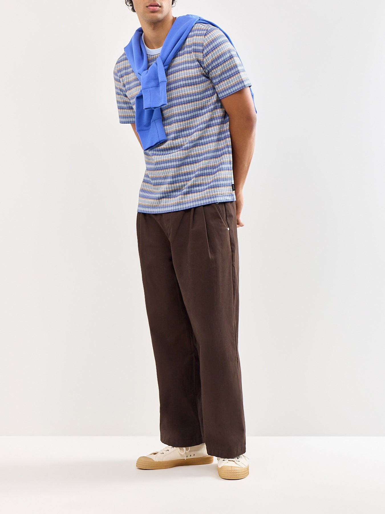 Texture Stripe T-Shirt Blue