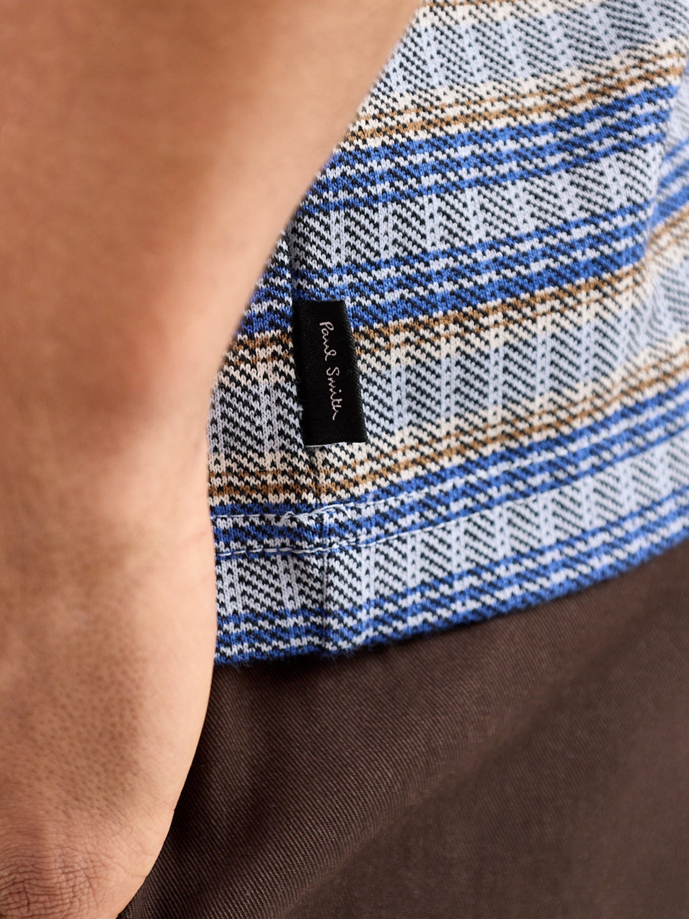 Texture Stripe T-Shirt Blue