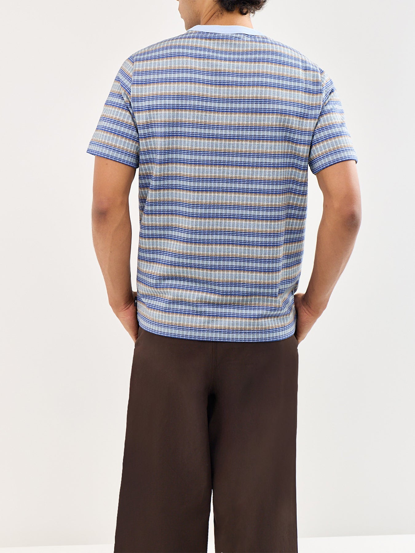 Texture Stripe T-Shirt Blue