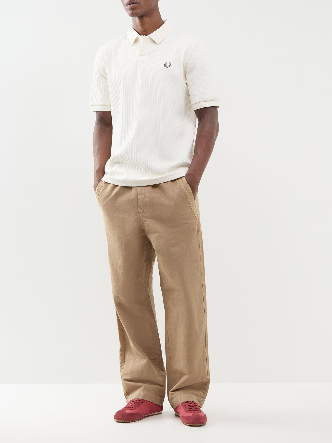 Linen Mix Drawstring Trousers