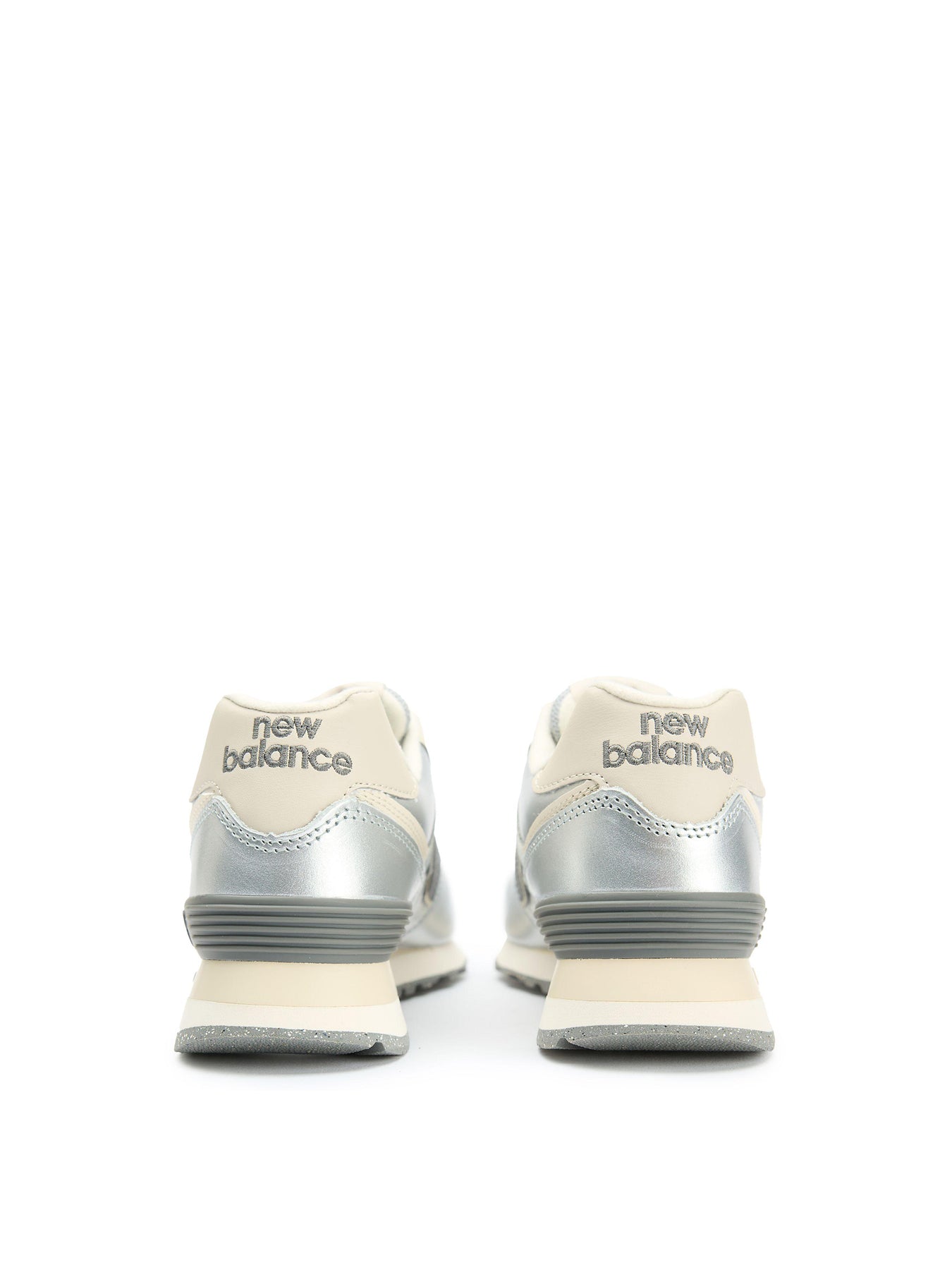 Womens NEW BALANCE 574 Leather Trainers Metallic