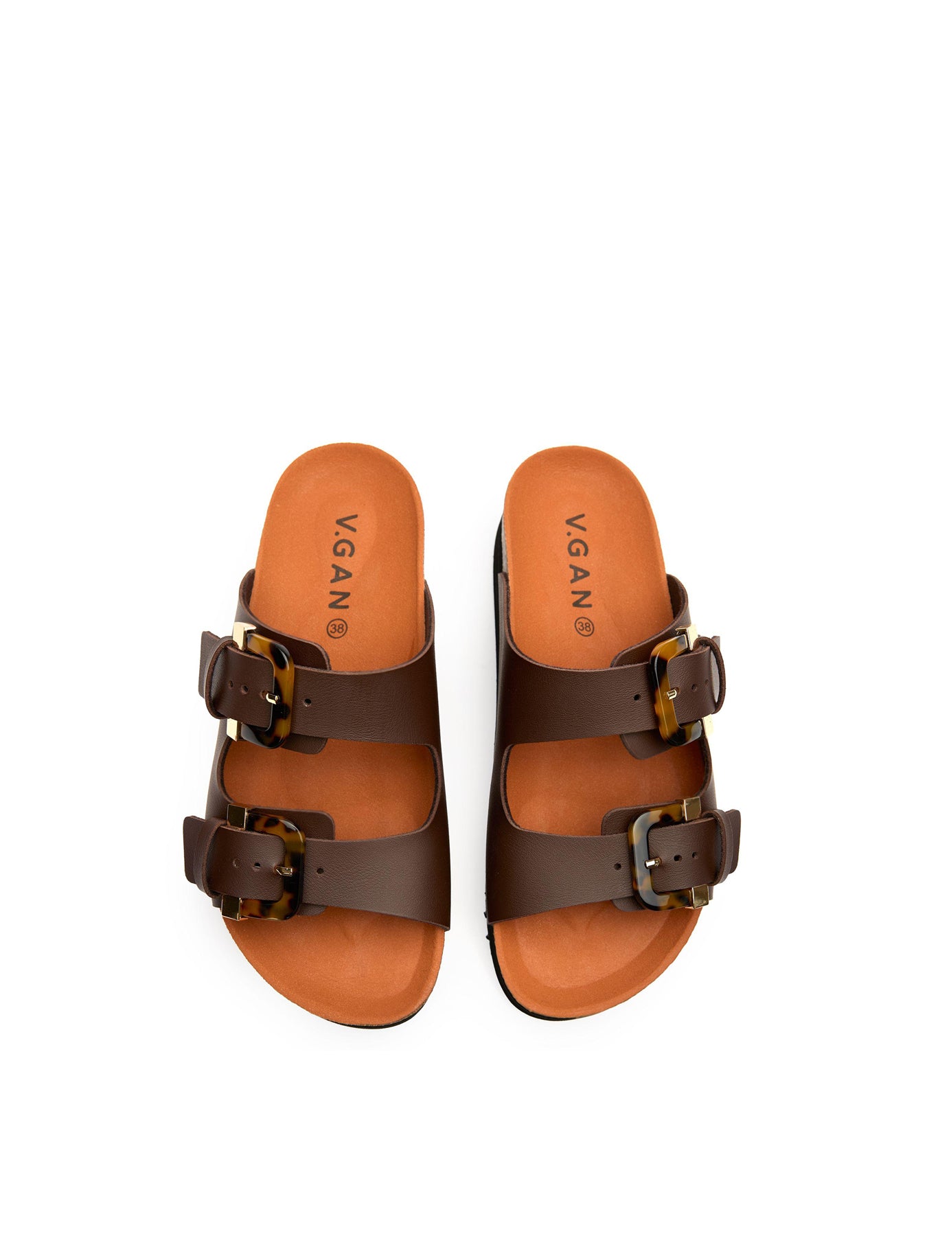 Plum Footbed Sandals Brown