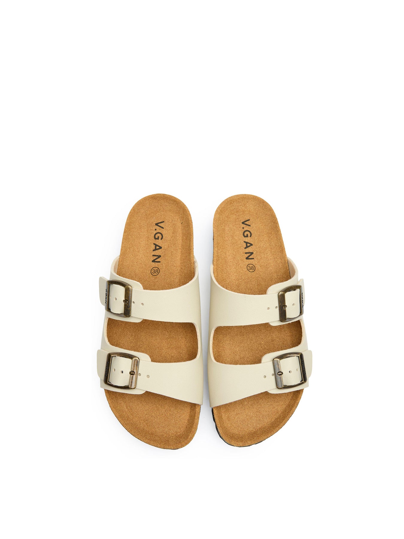 Womens V.GAN Vegan Mango Comfort Footbed Synthetic Sandals Cream