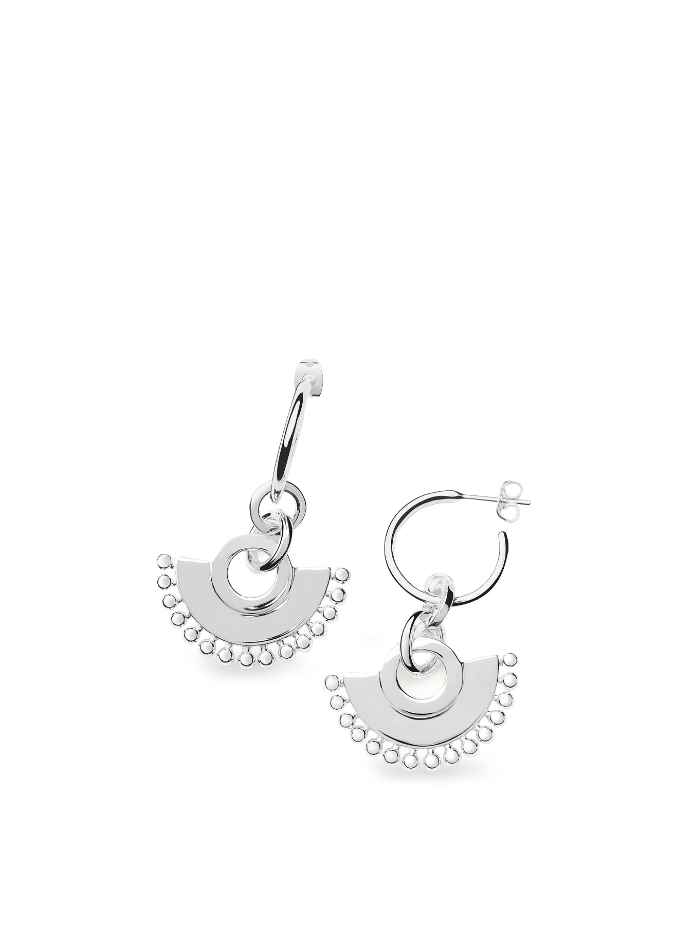 Zenyu Chandelier Hoop Earrings Silver