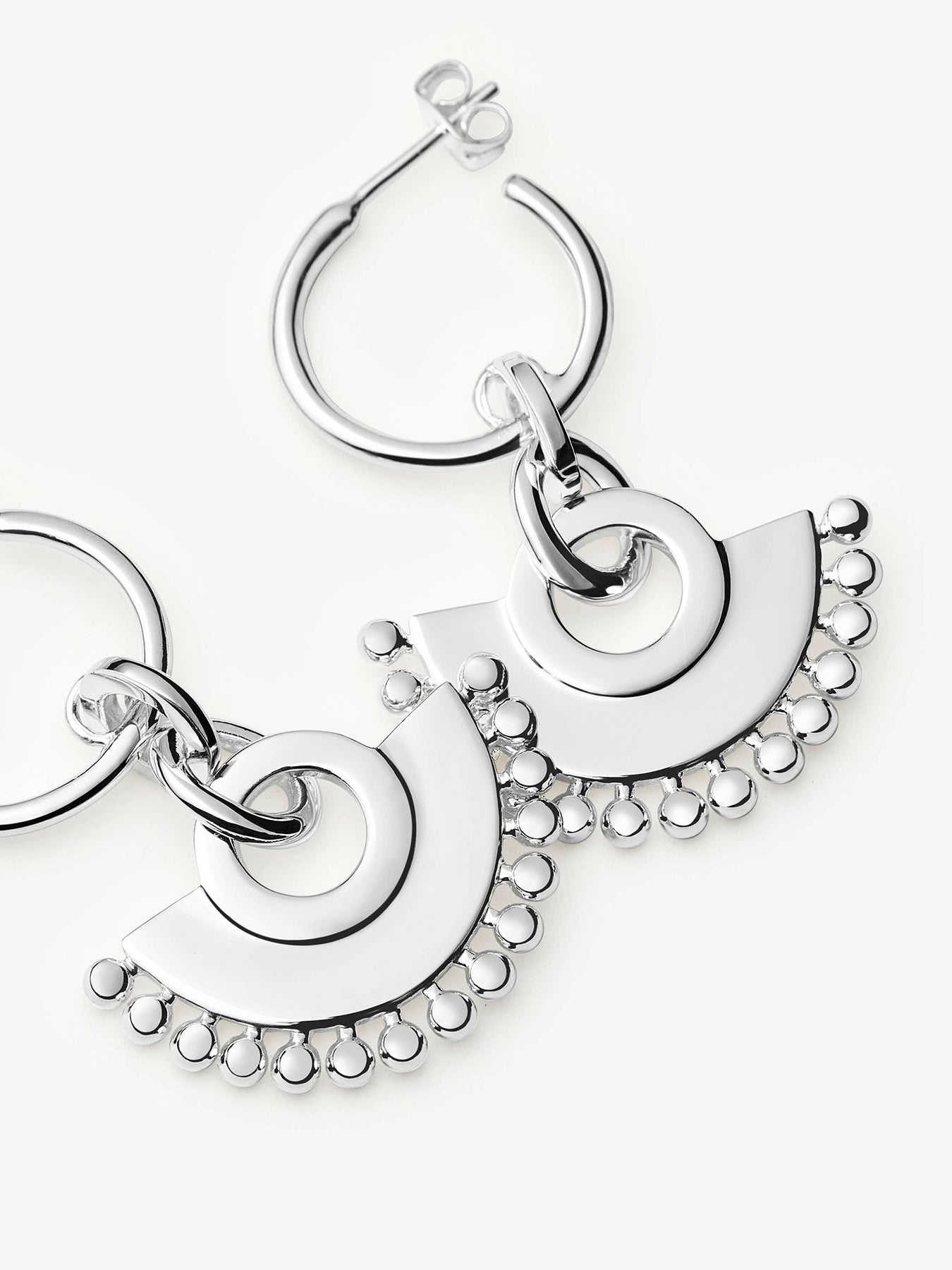 Zenyu Chandelier Hoop Earrings Silver
