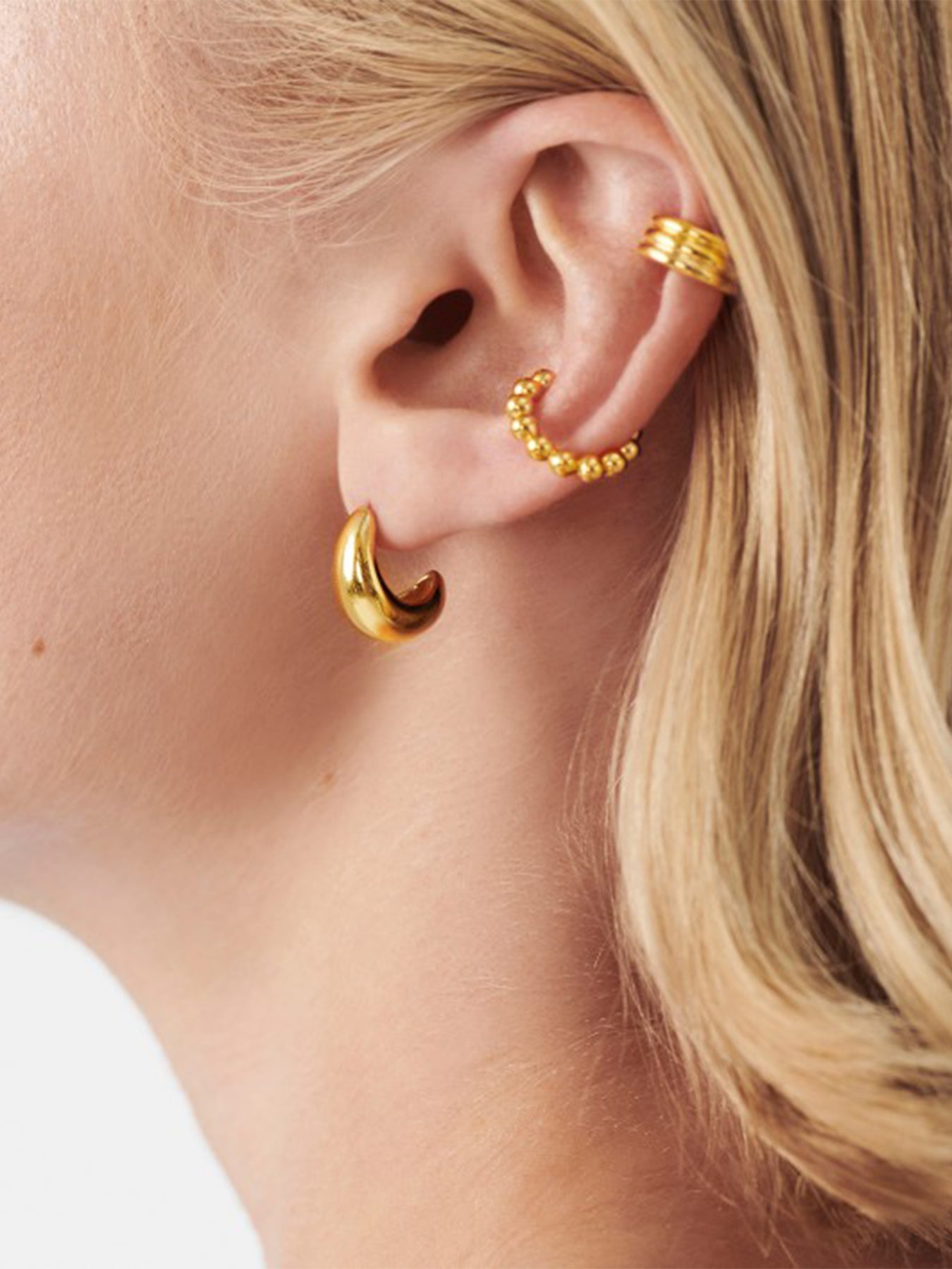 Savi Dome Mini Hoop Earrings Gold