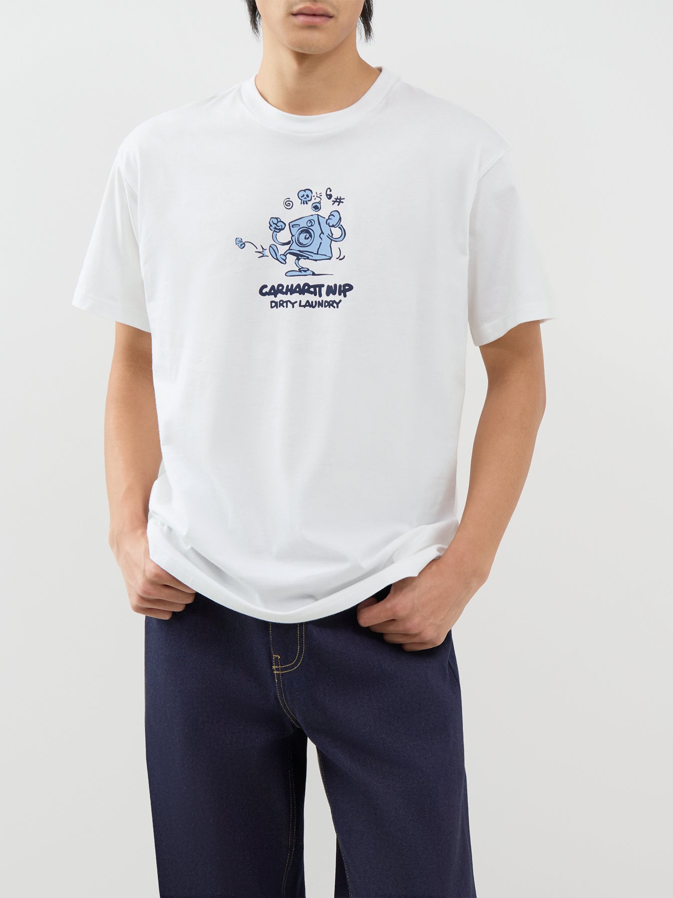 Cotton Dirty Laundry Graphic T-Shirt - White