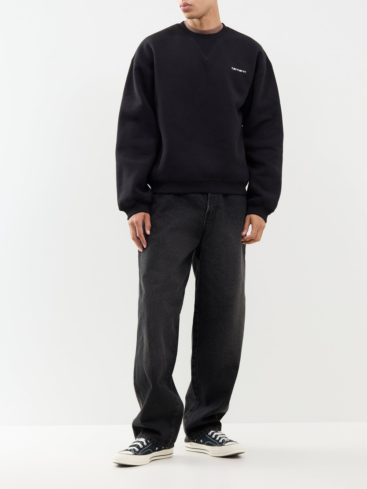 Ebbert Heavyweight Cotton Blend Sweatshirt - Black & White