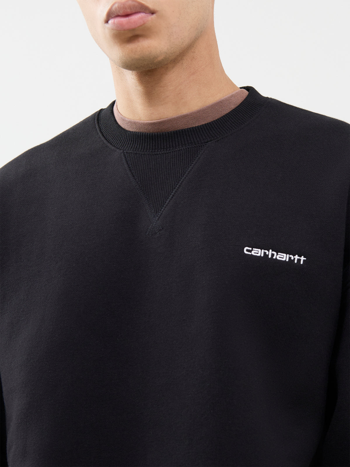 Ebbert Heavyweight Cotton Blend Sweatshirt - Black & White