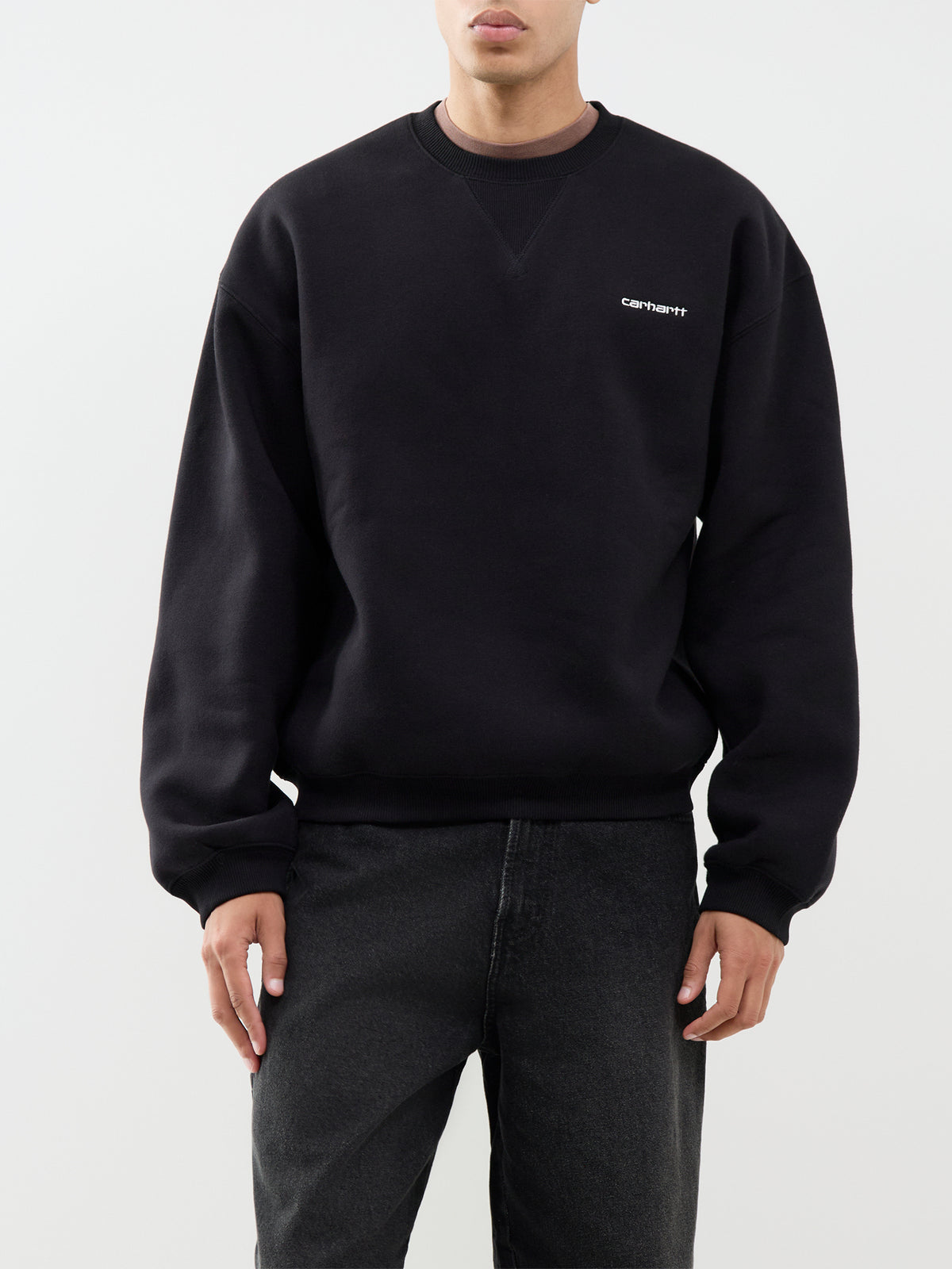 Ebbert Heavyweight Cotton Blend Sweatshirt - Black & White