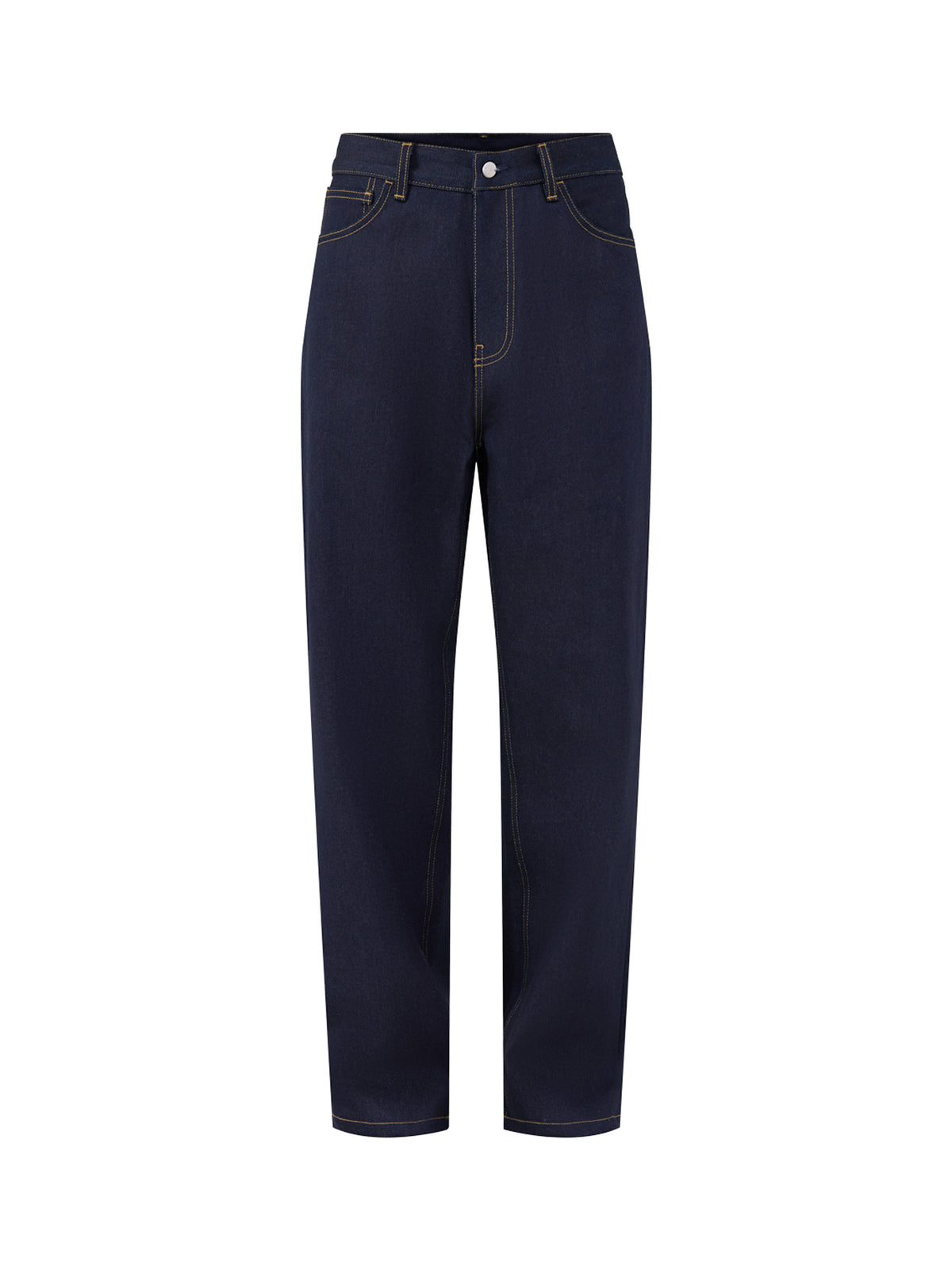 Cotton Blend Payson Denim Trousers - Blue Rigid