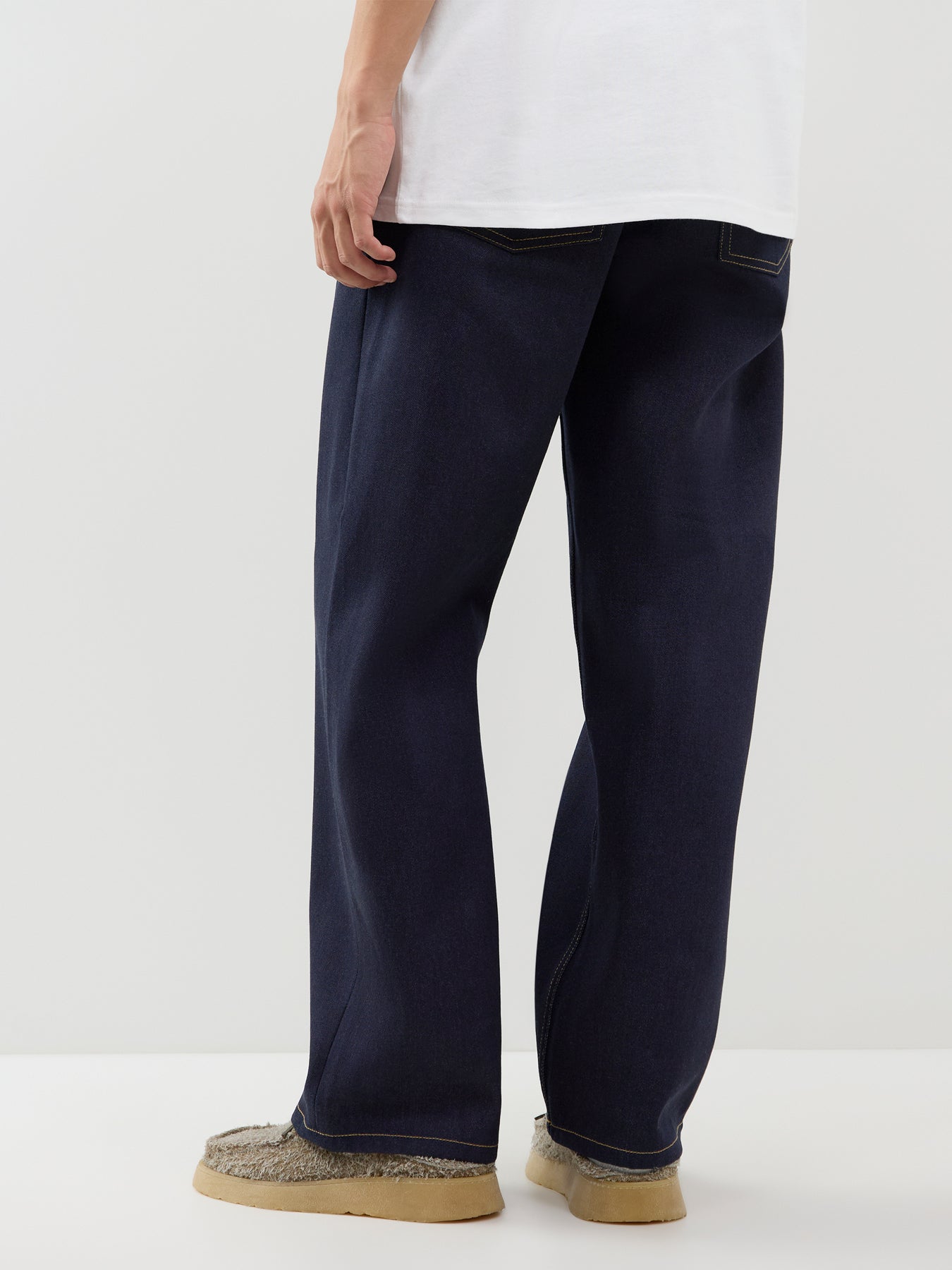 Cotton Blend Payson Denim Trousers - Blue Rigid
