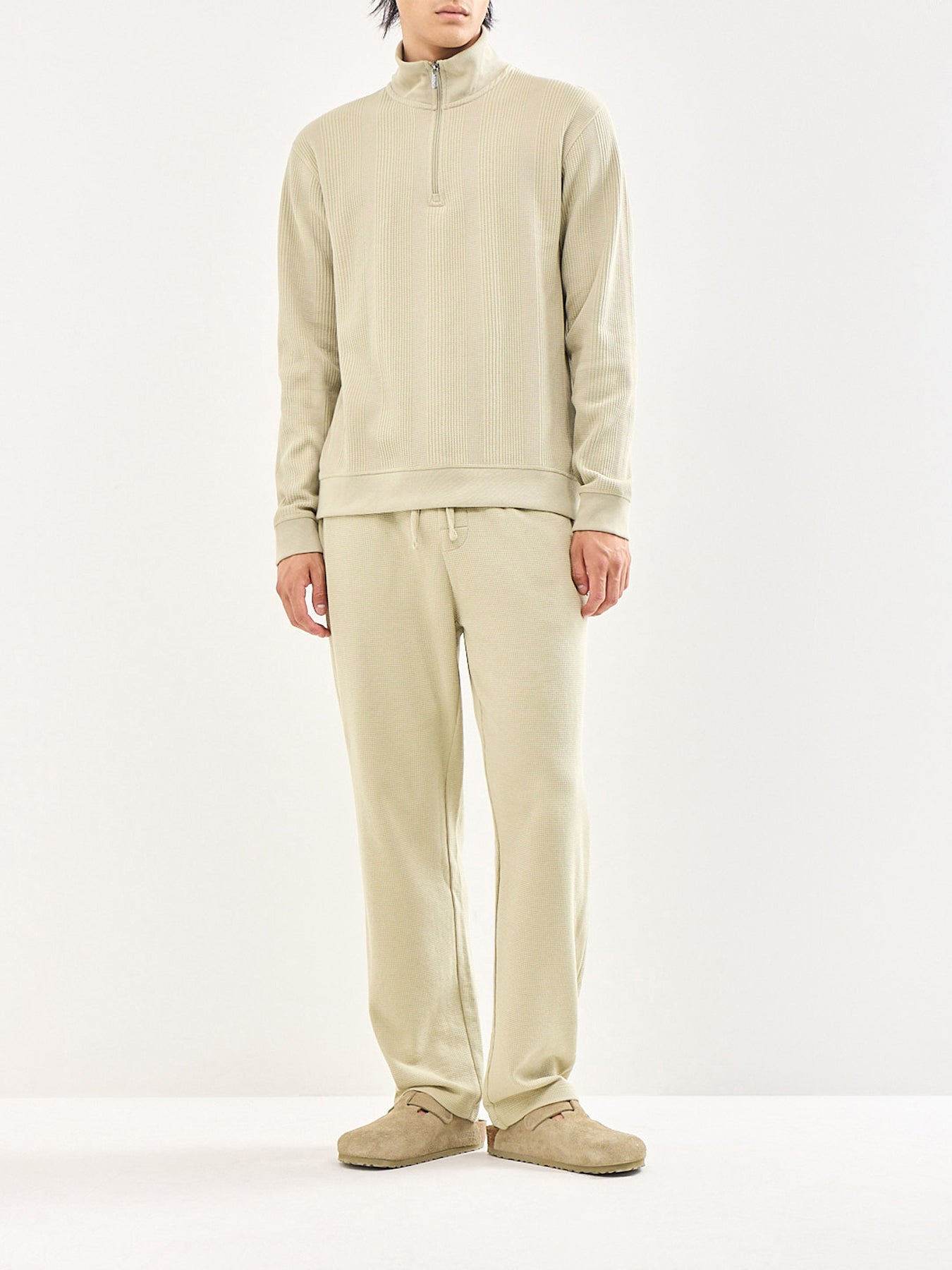 Structure Quarter Zip Lounge Top Pastel Green