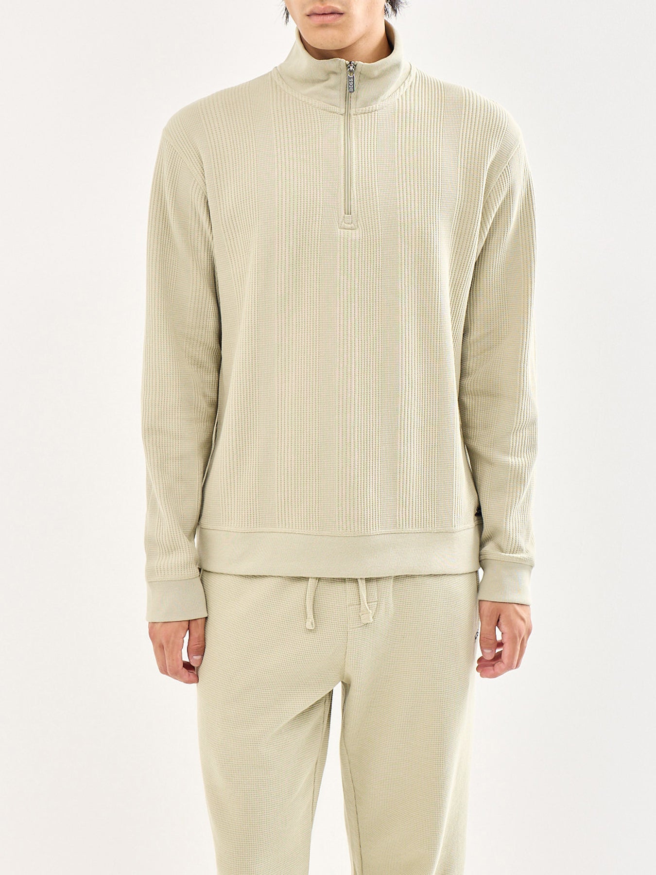 Structure Quarter Zip Lounge Top Pastel Green