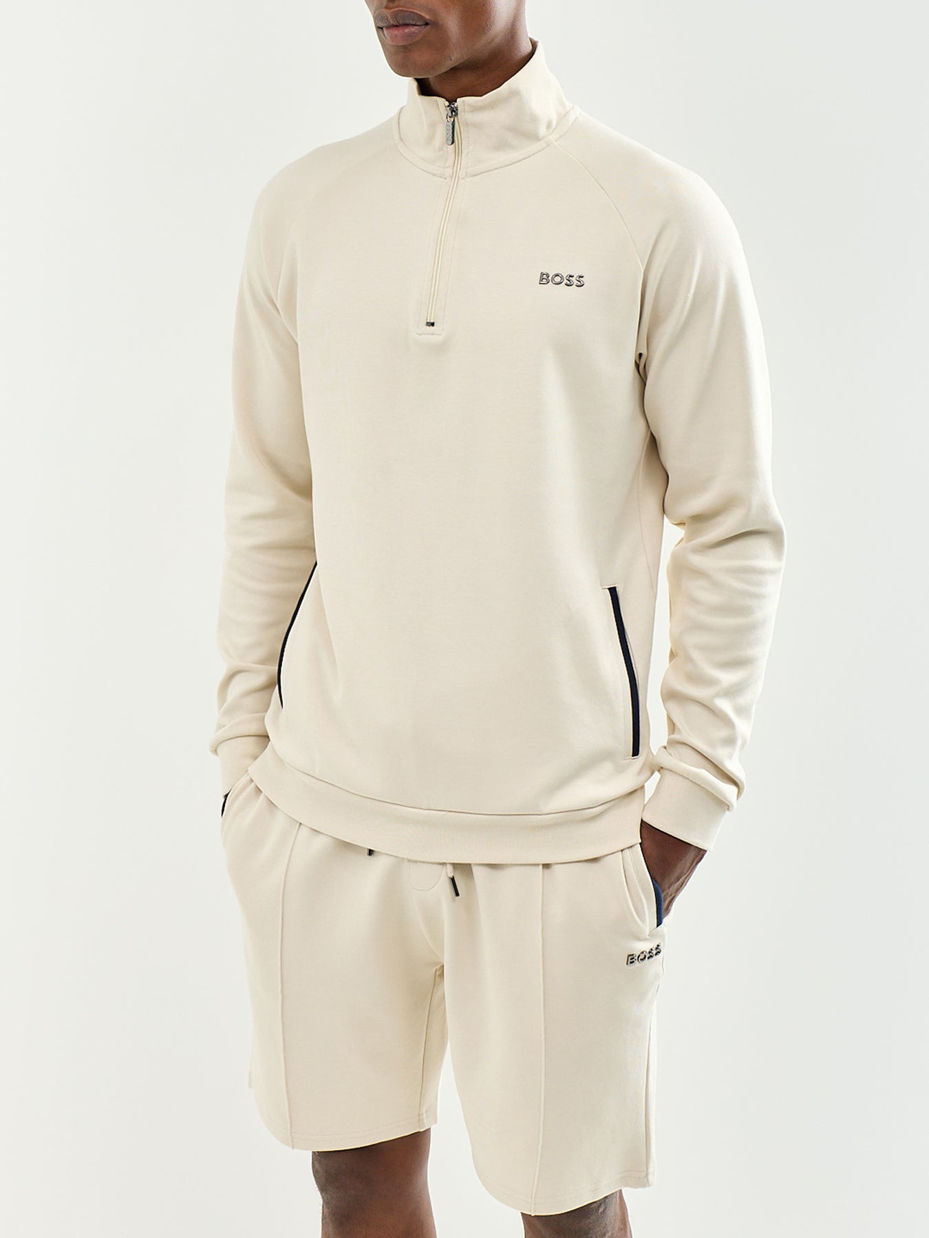 Men's Cotton Blend Sense Quarter-Zip Lounge Top