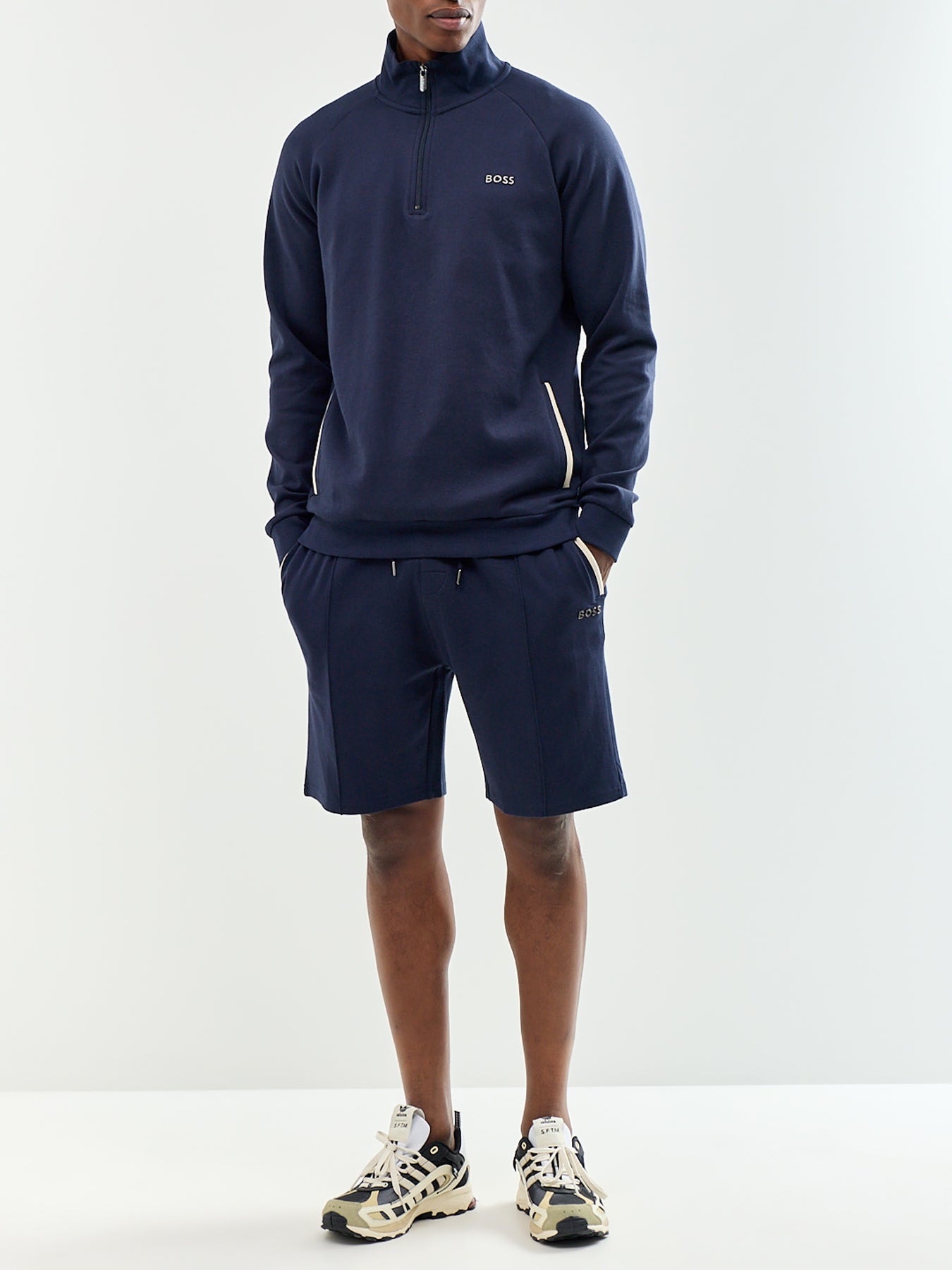 Cotton Blend Sense Quarter Zip Sweatshirt