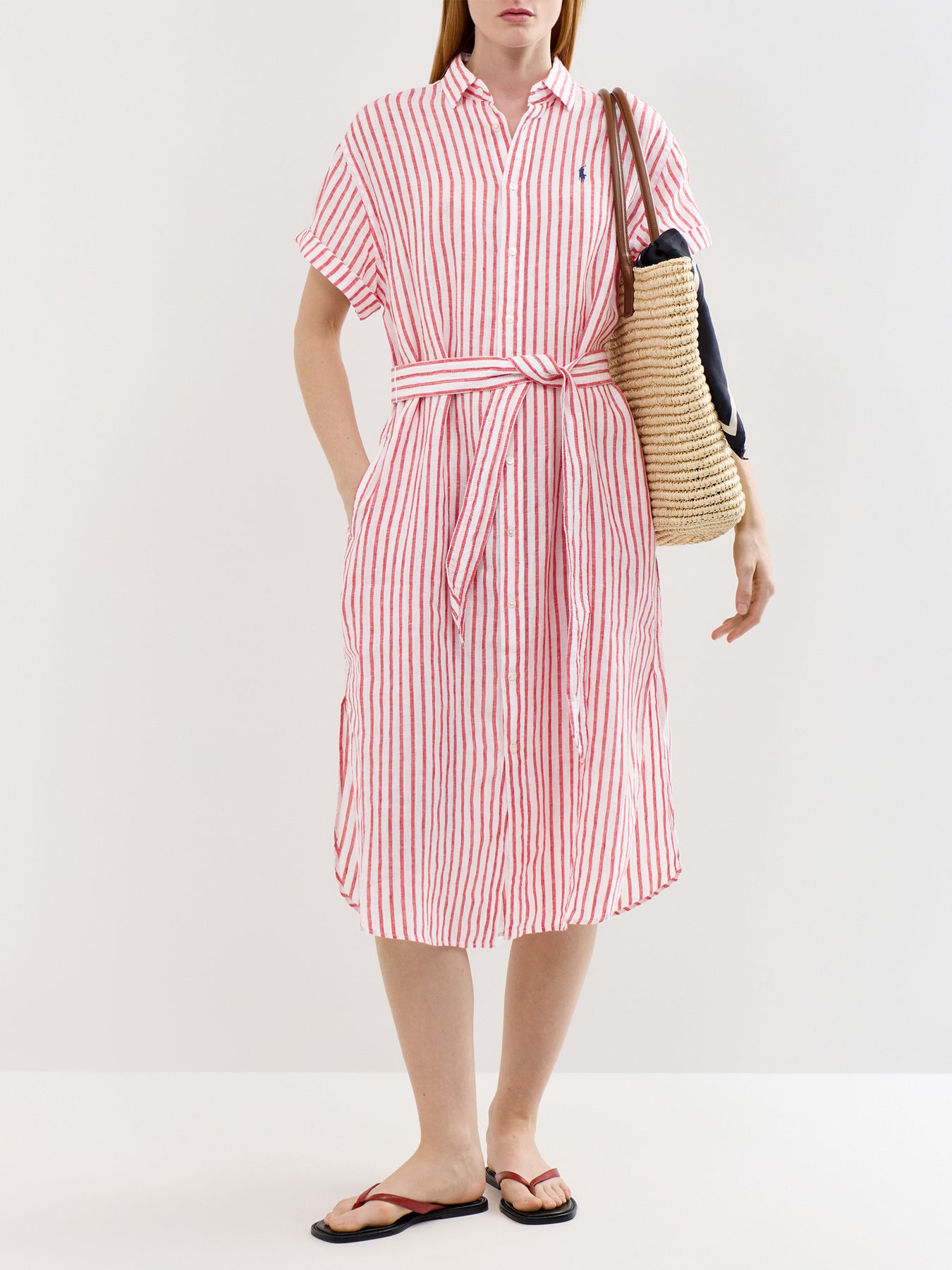 Midi Stripe SS Shirt Dress