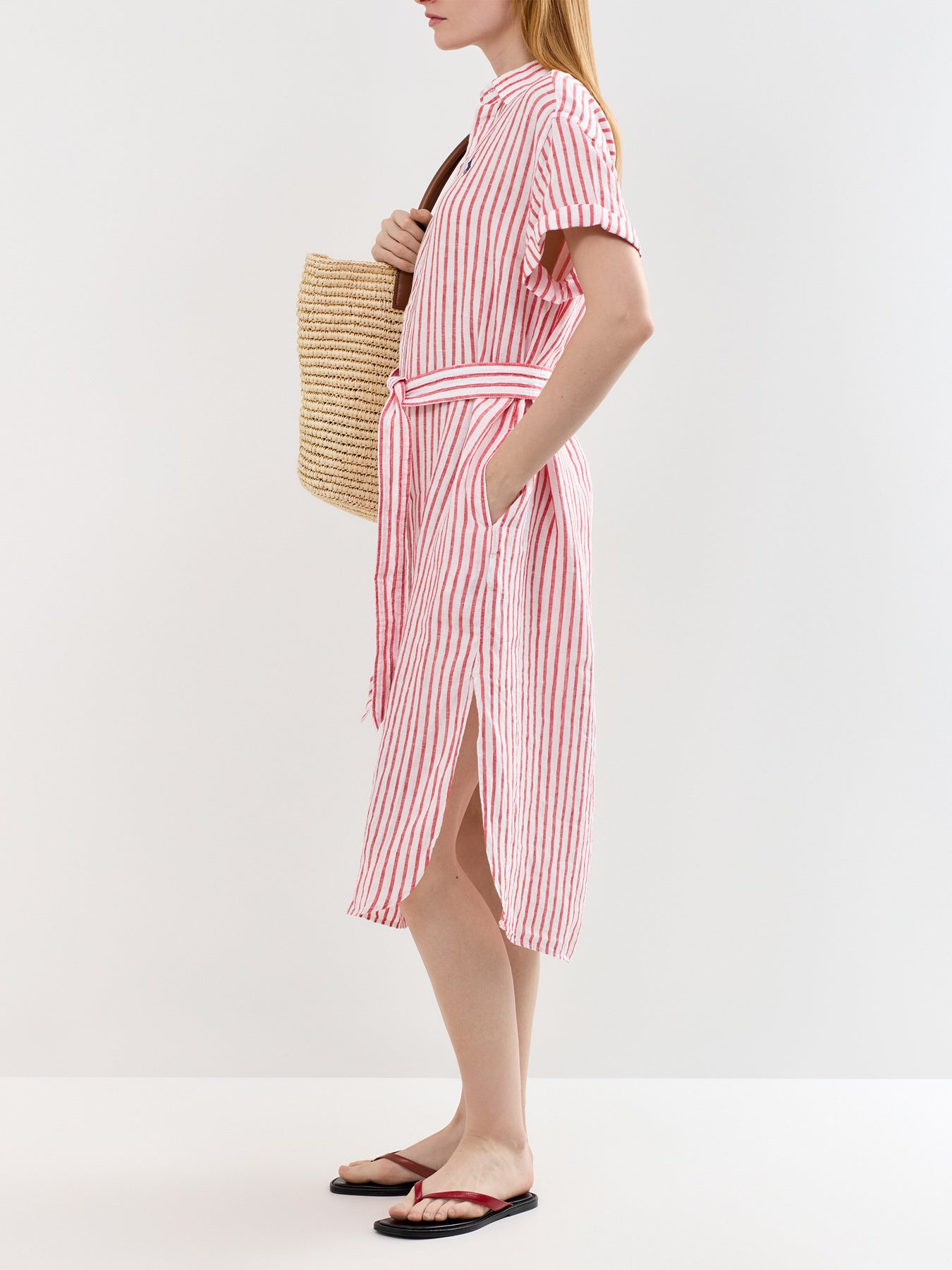 Midi Stripe SS Shirt Dress