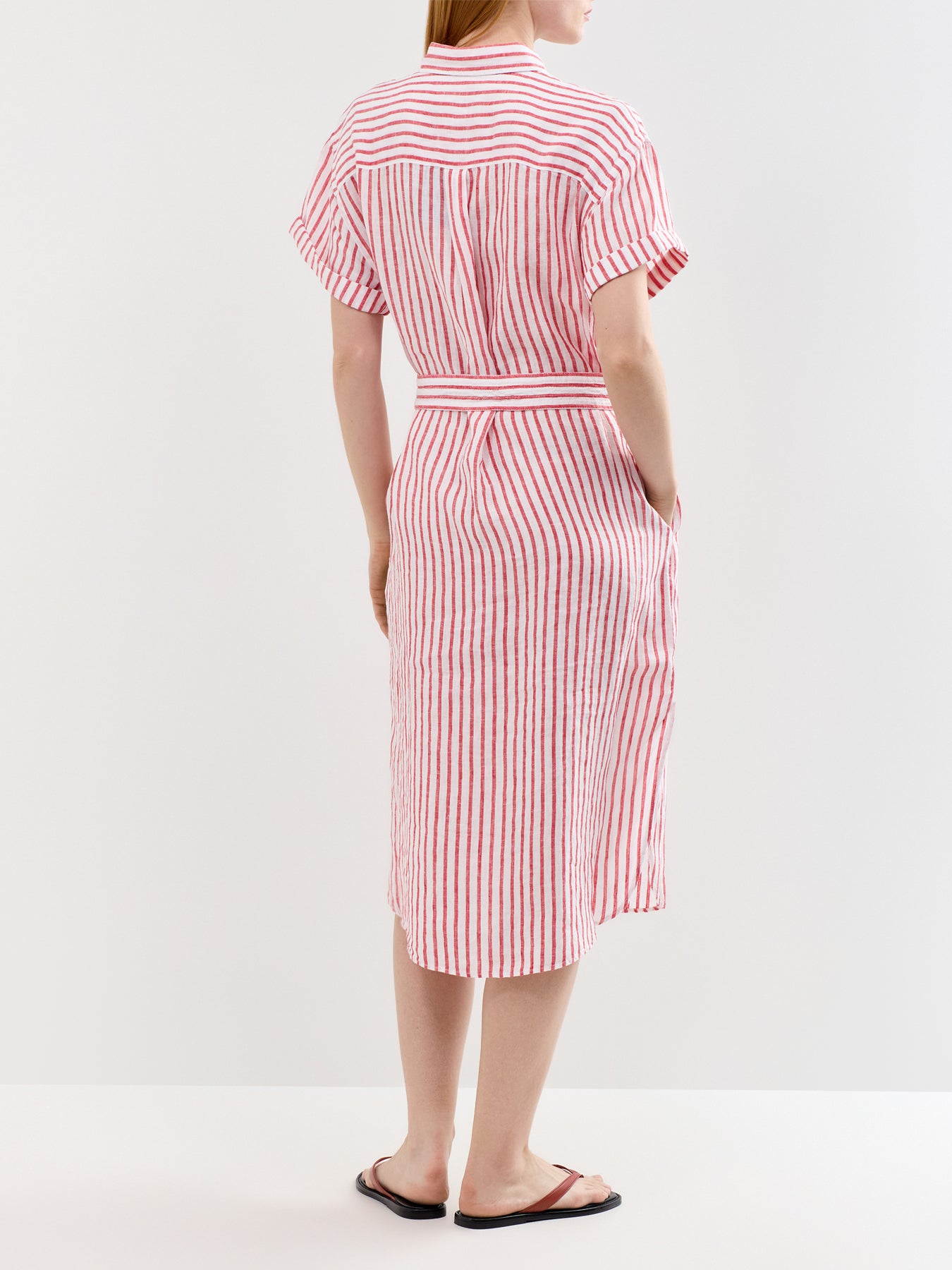 Midi Stripe SS Shirt Dress