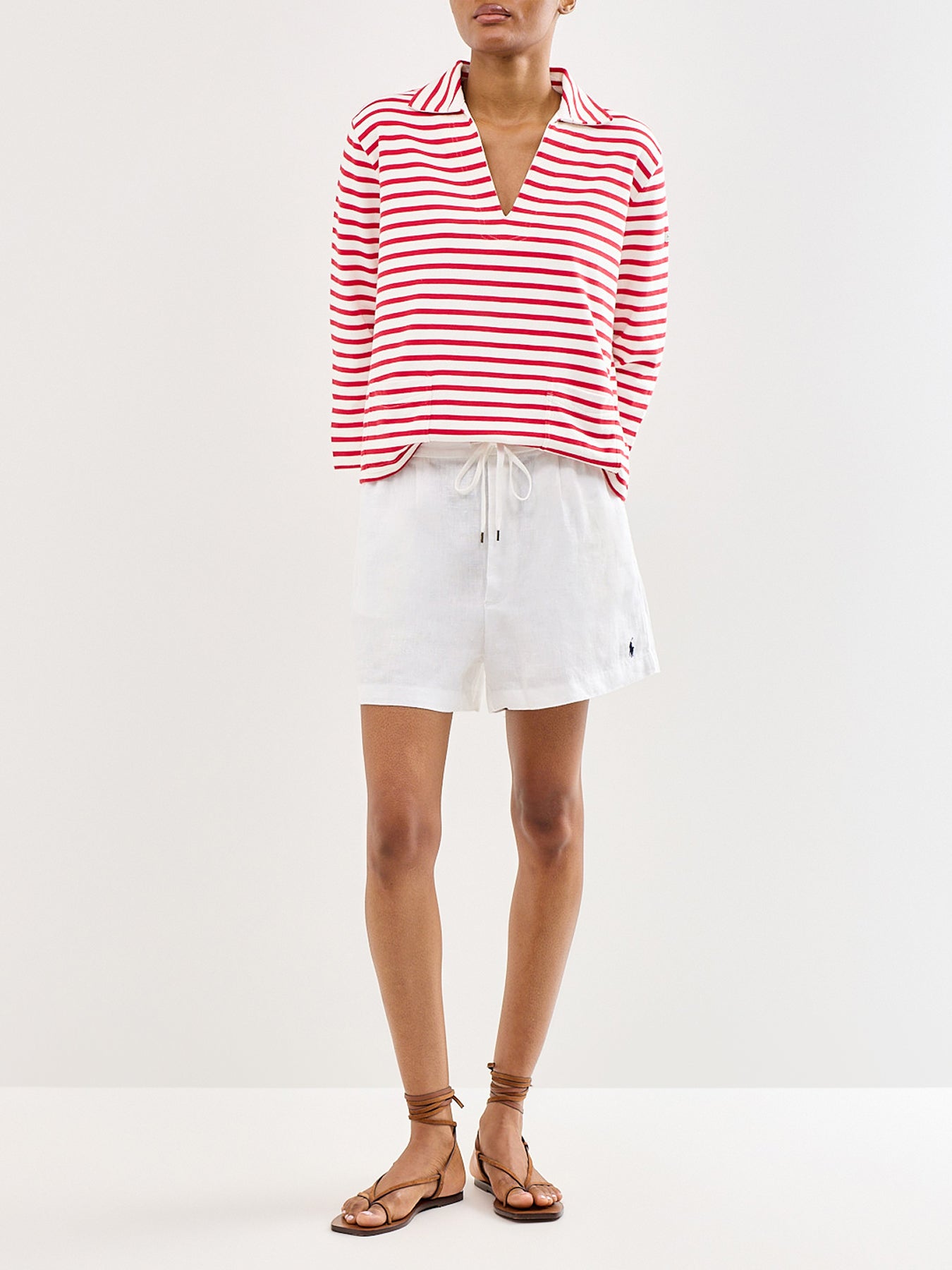 Stripe Knit Polo Shirt Multi