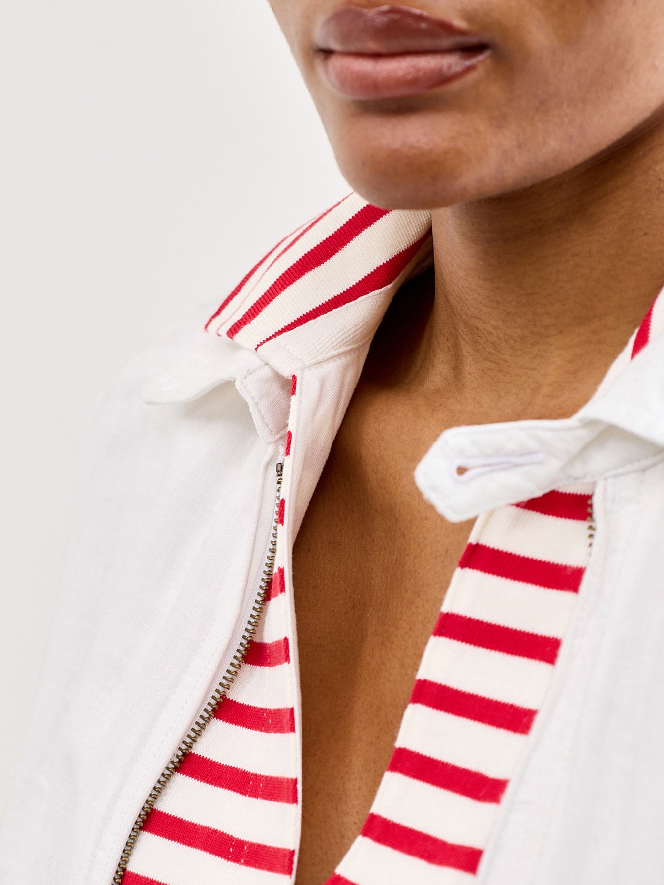 Stripe Knit Polo Shirt Multi