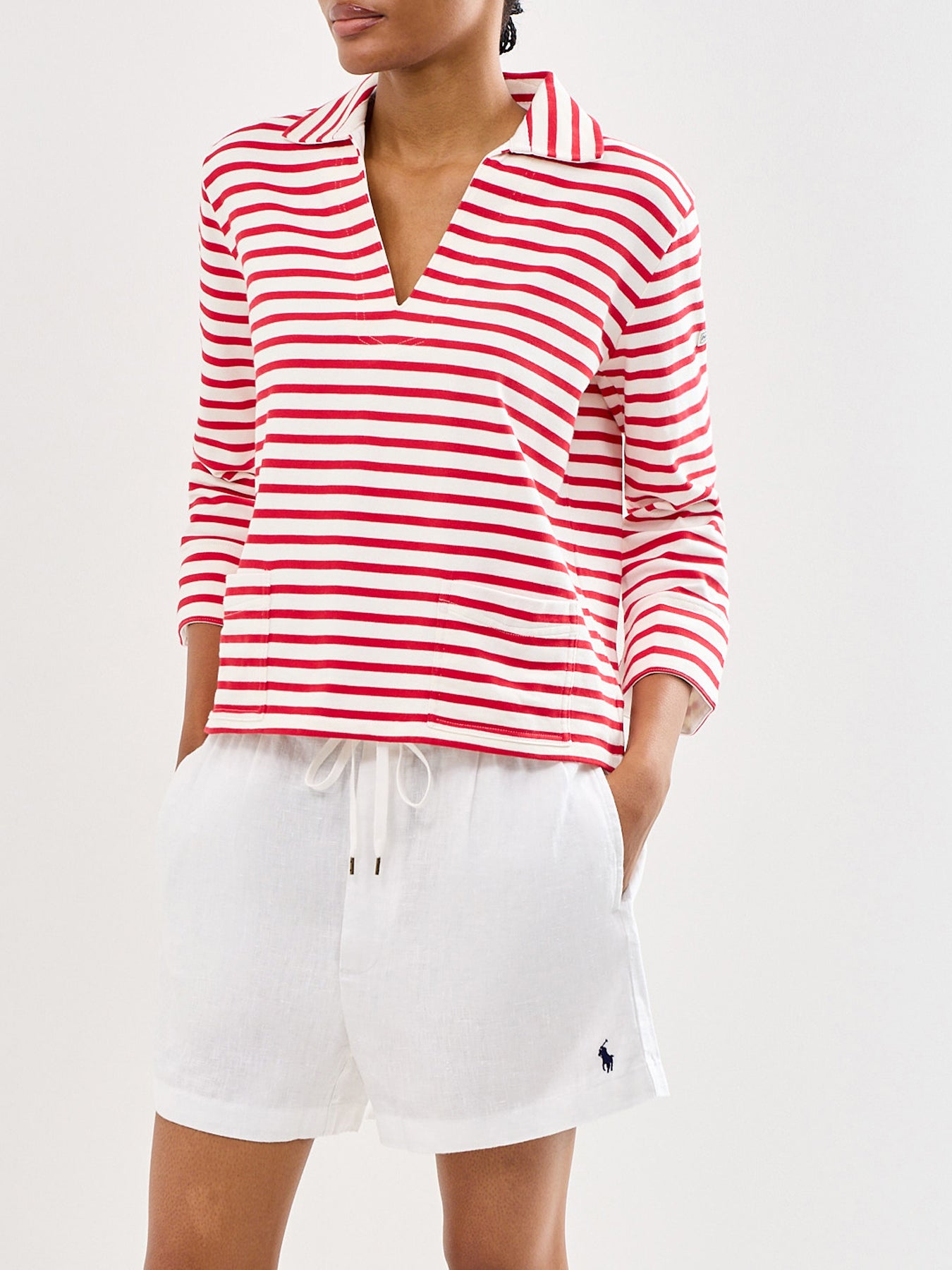 Stripe Knit Polo Shirt Multi