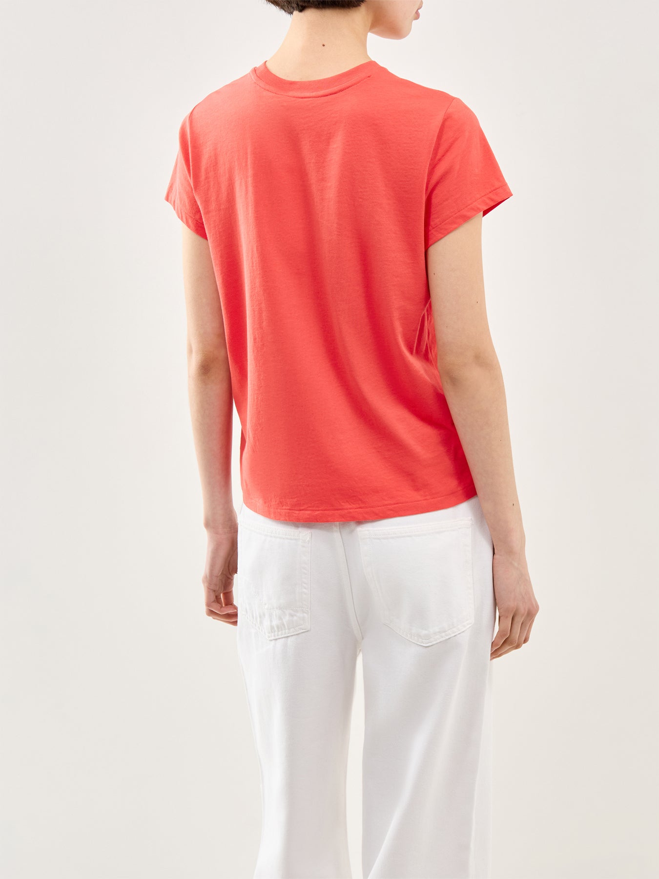 Crew Neck Knit T-Shirt Red
