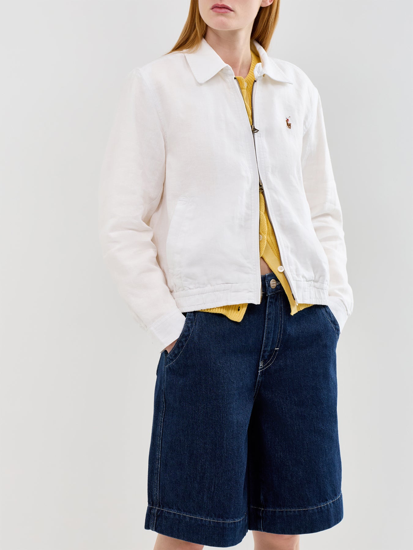 Short Trucker Windbreaker White