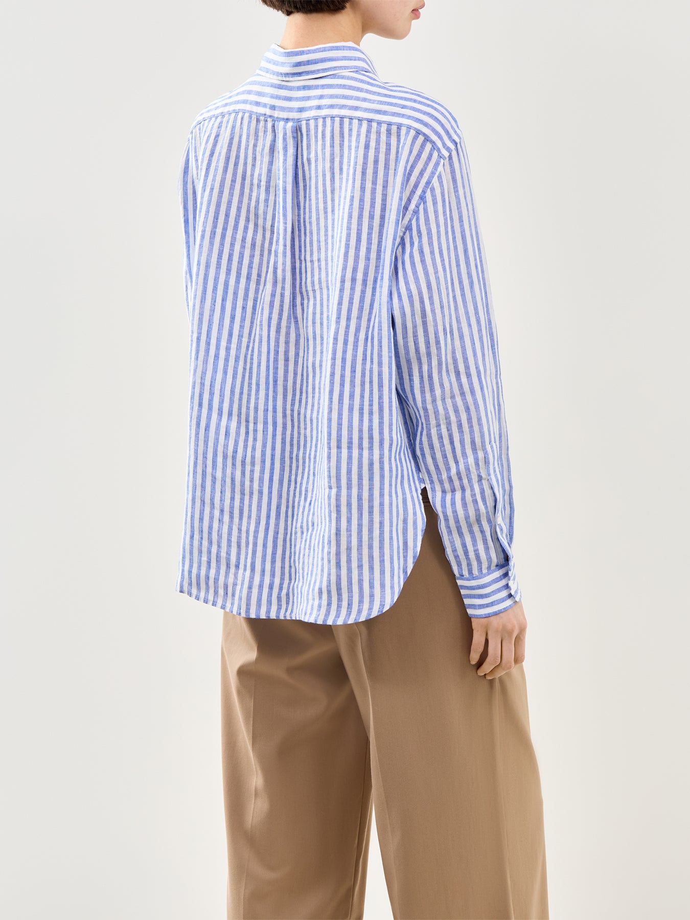 Striped Linen Long Sleeve Shirt Multi