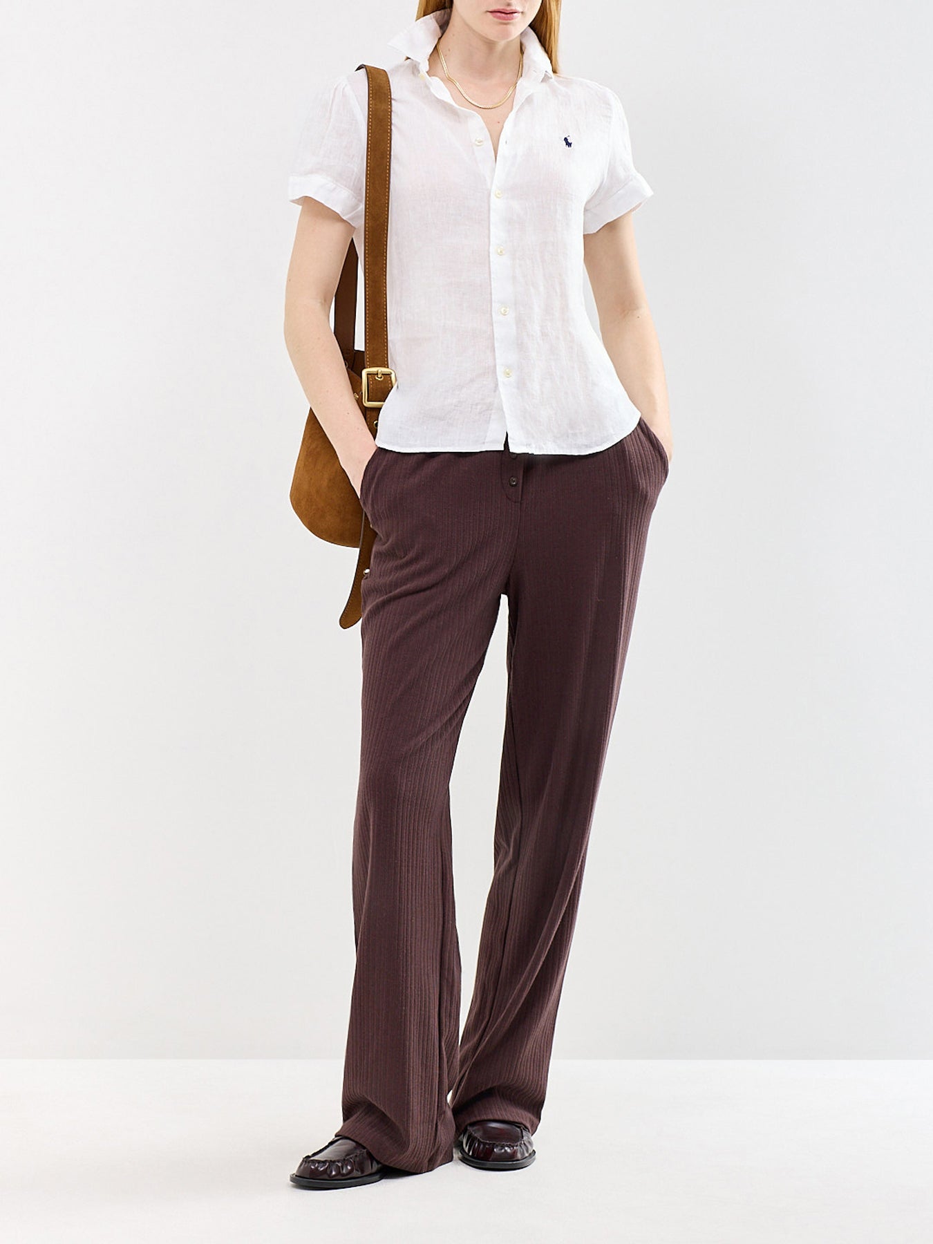 Short Sleeve Linen Shirt White