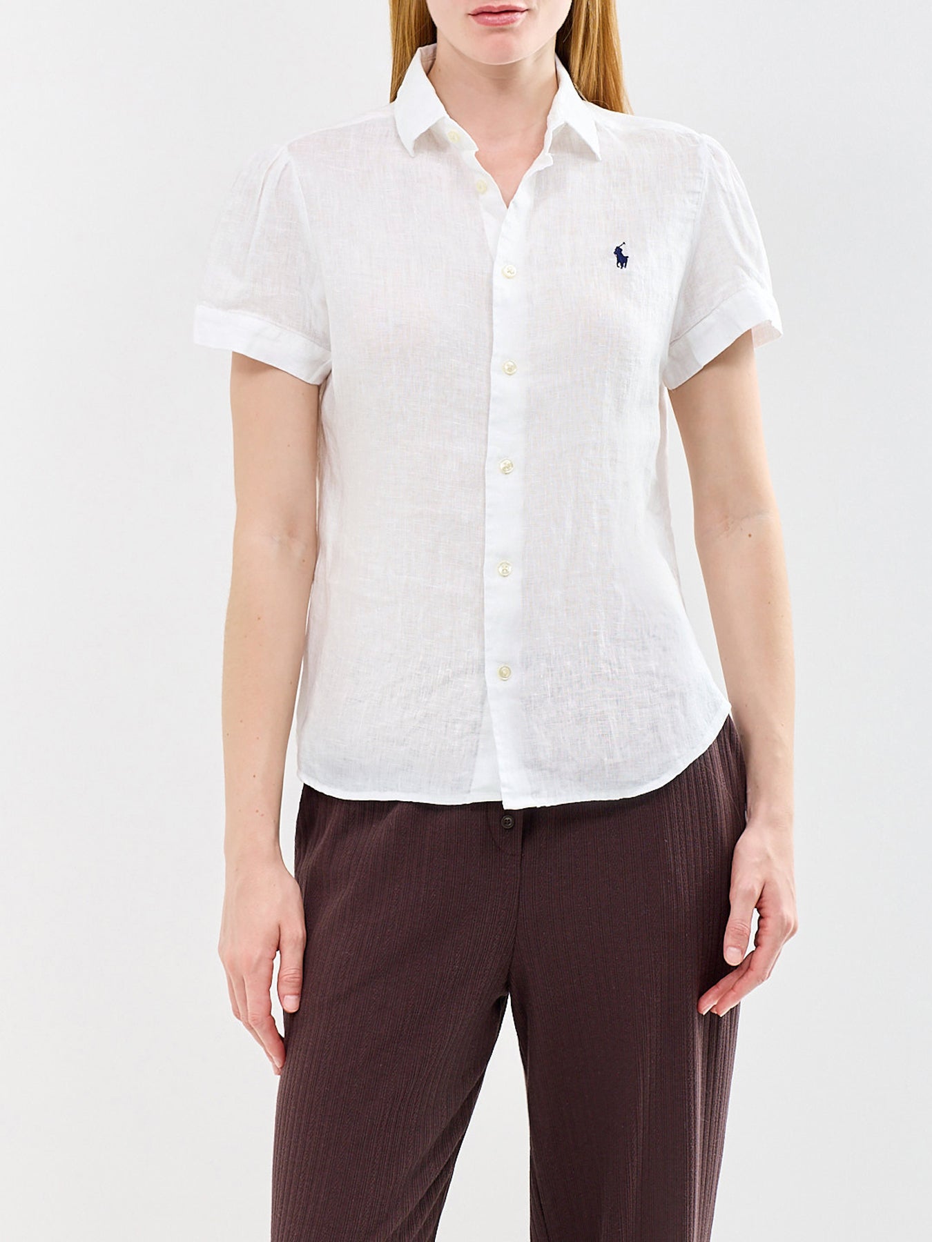Short Sleeve Linen Shirt White