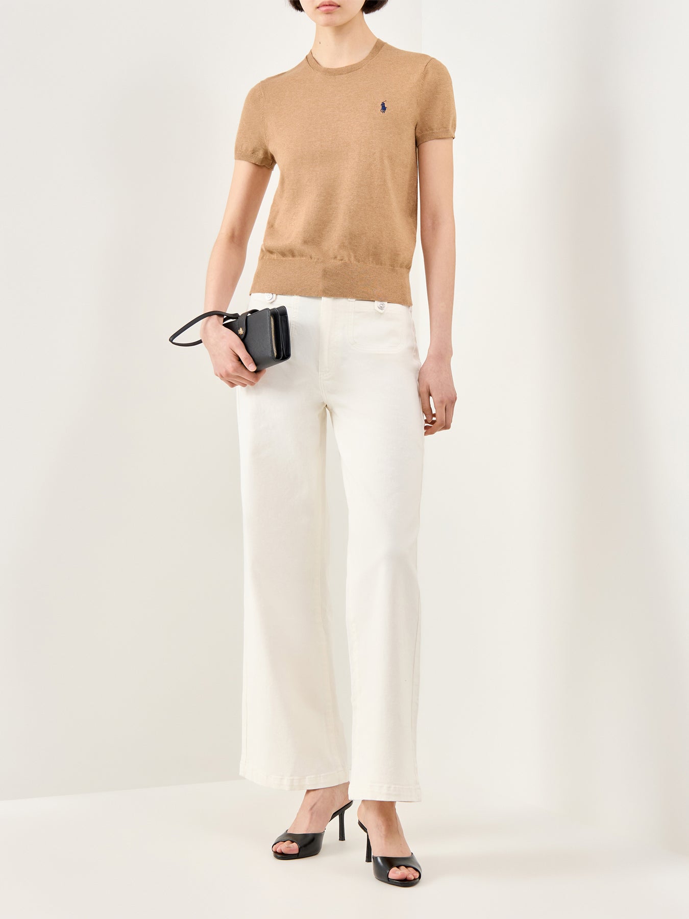 Short Sleeve Knit Pullover Brown