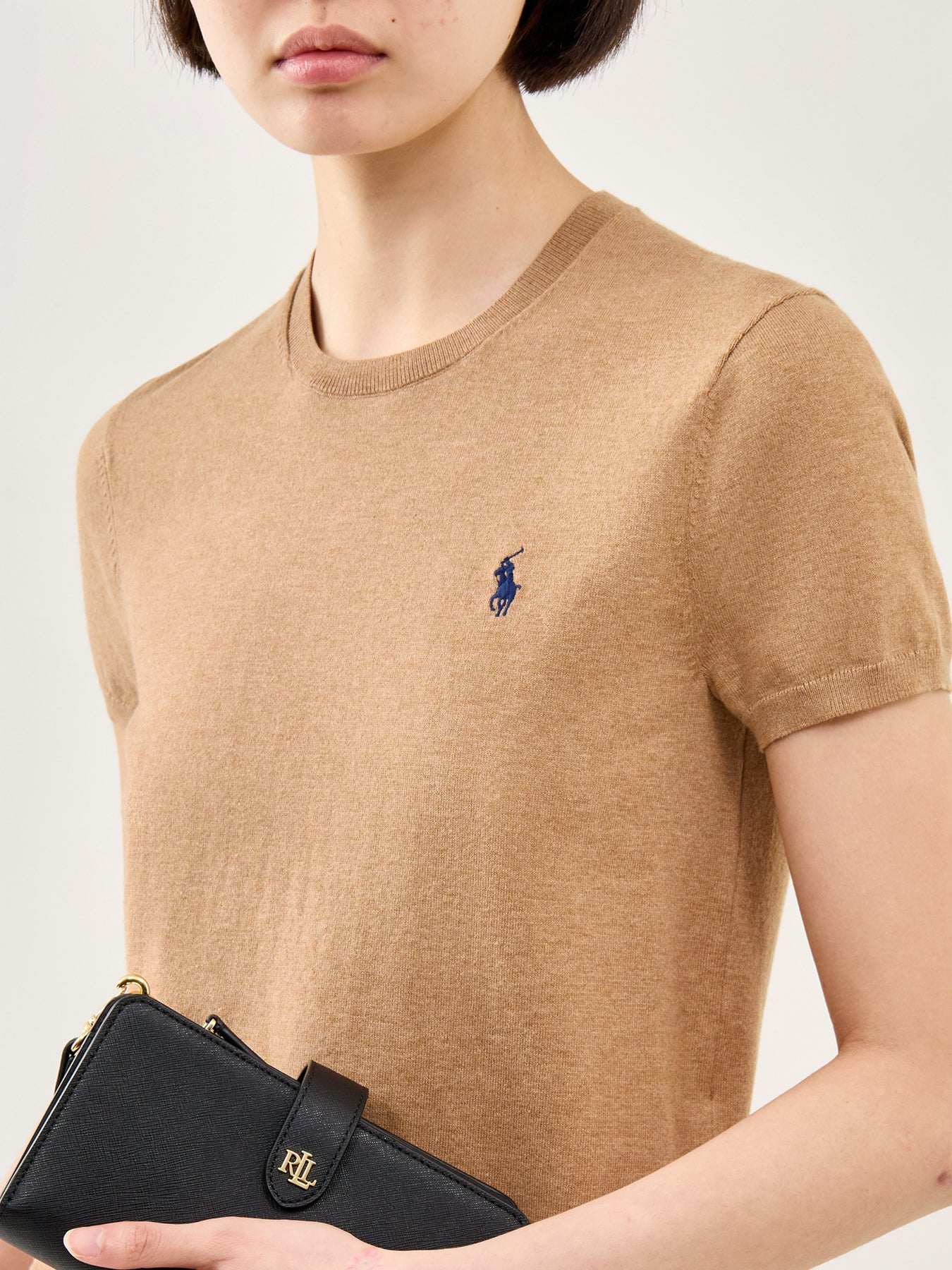 Short Sleeve Knit Pullover Brown