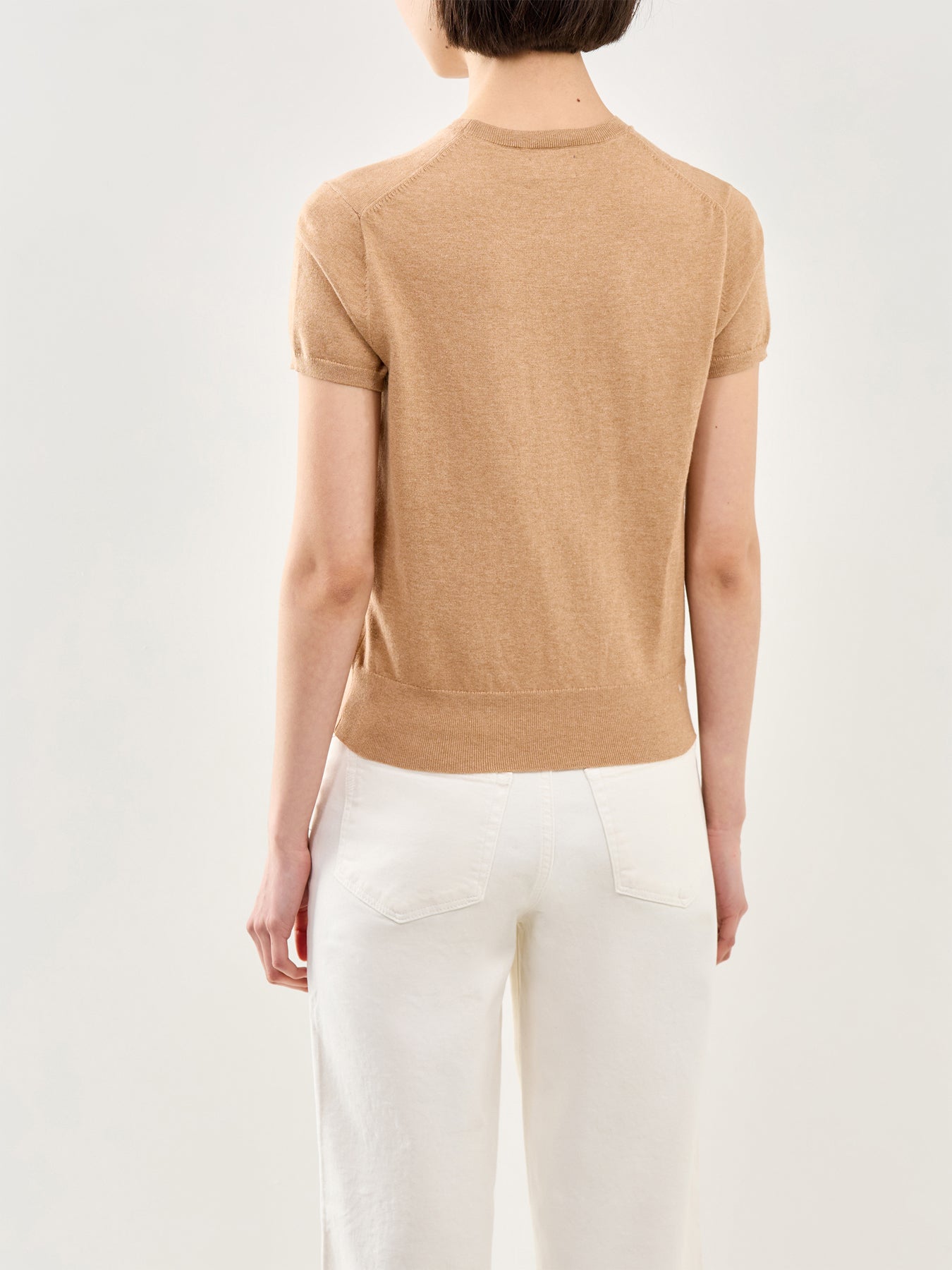 Short Sleeve Knit Pullover Brown