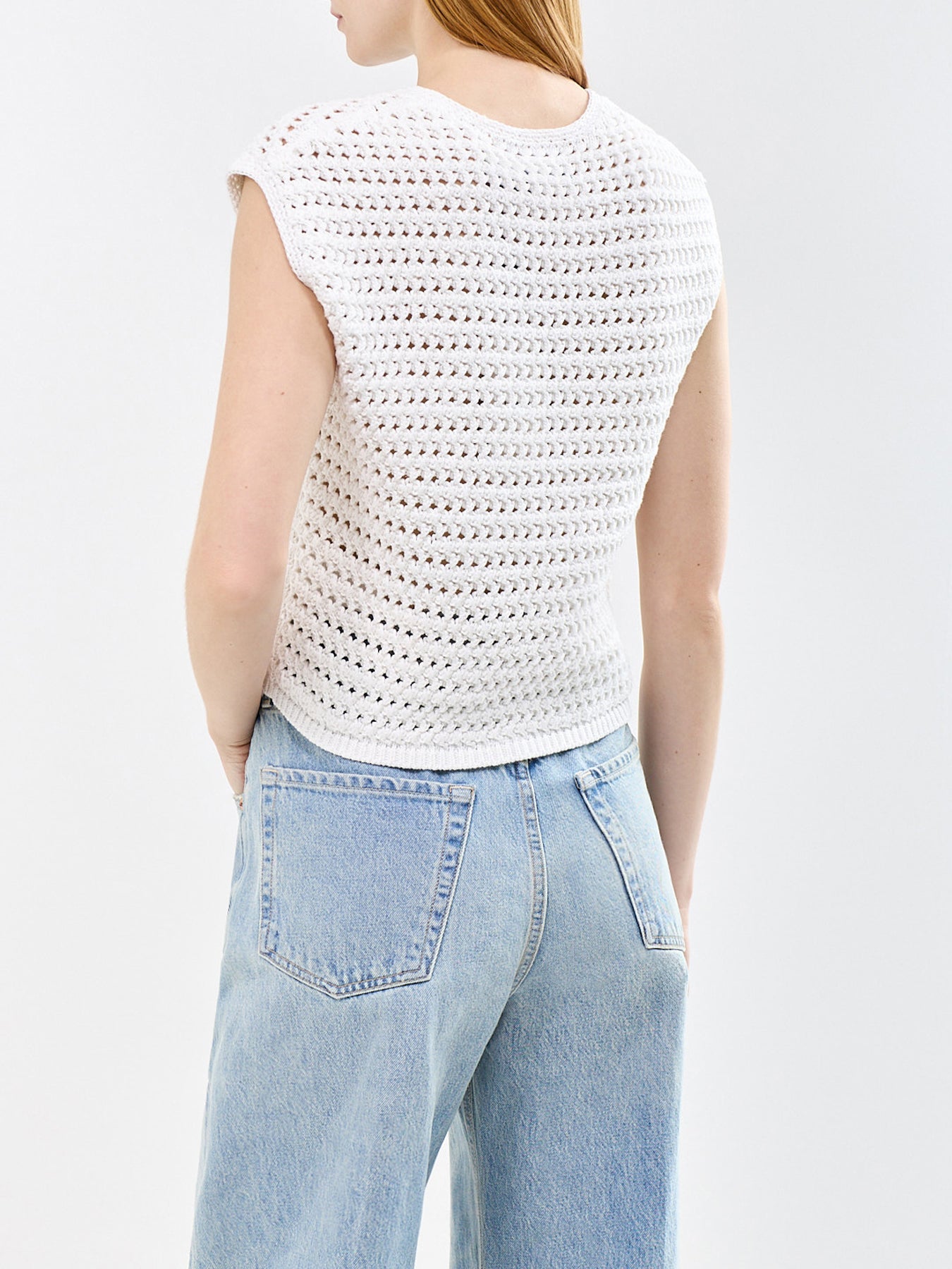 Crochet Sleeveless Top White
