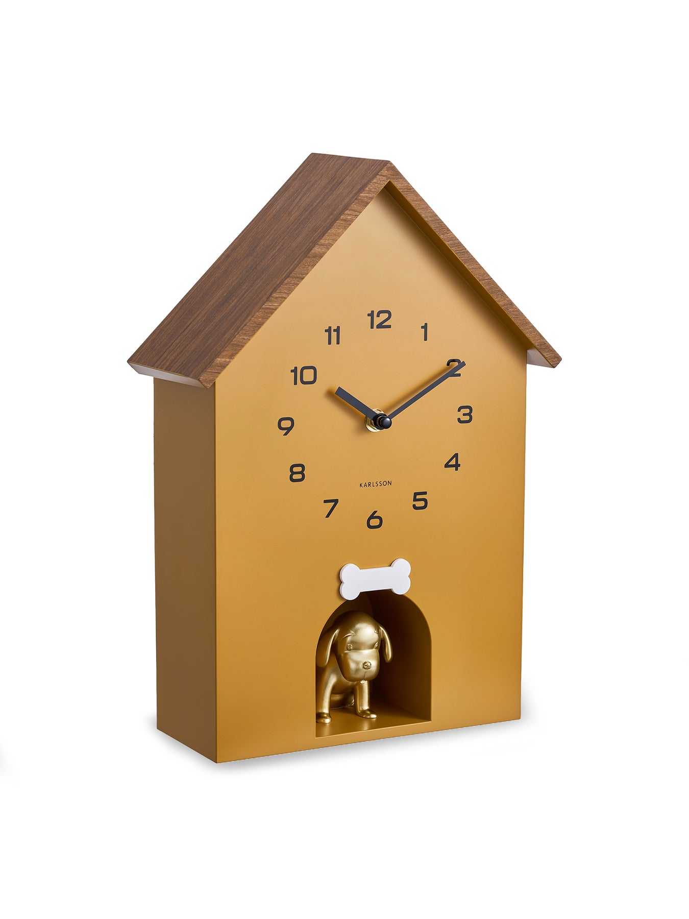 Dog House Wall Clock Yellow