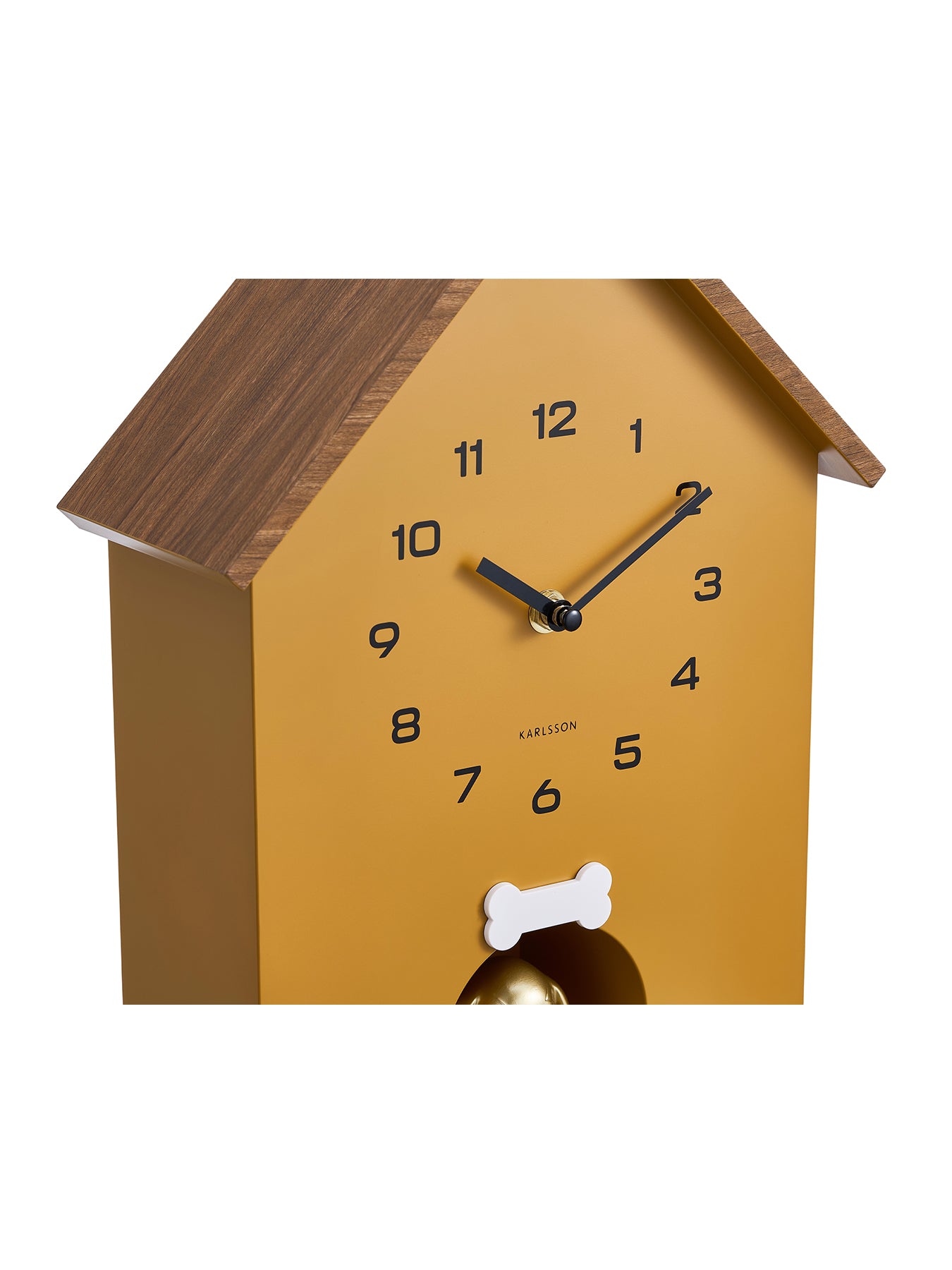 Dog House Wall Clock Yellow