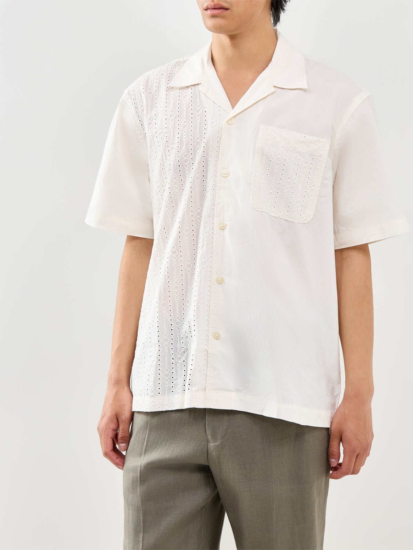 Jax Broderie Short Sleeve Shirt Cream