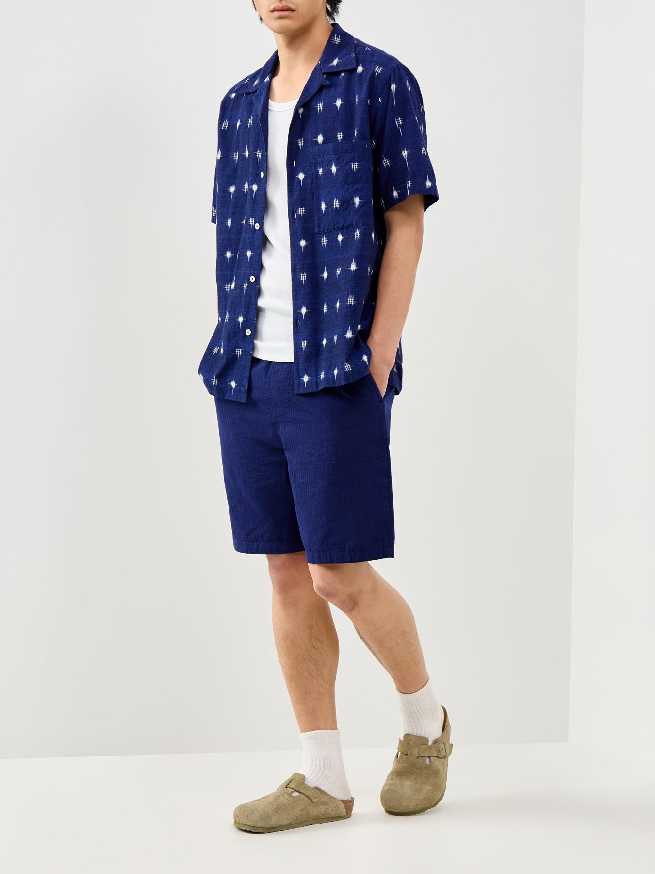 Stuart Seersucker Shorts Navy