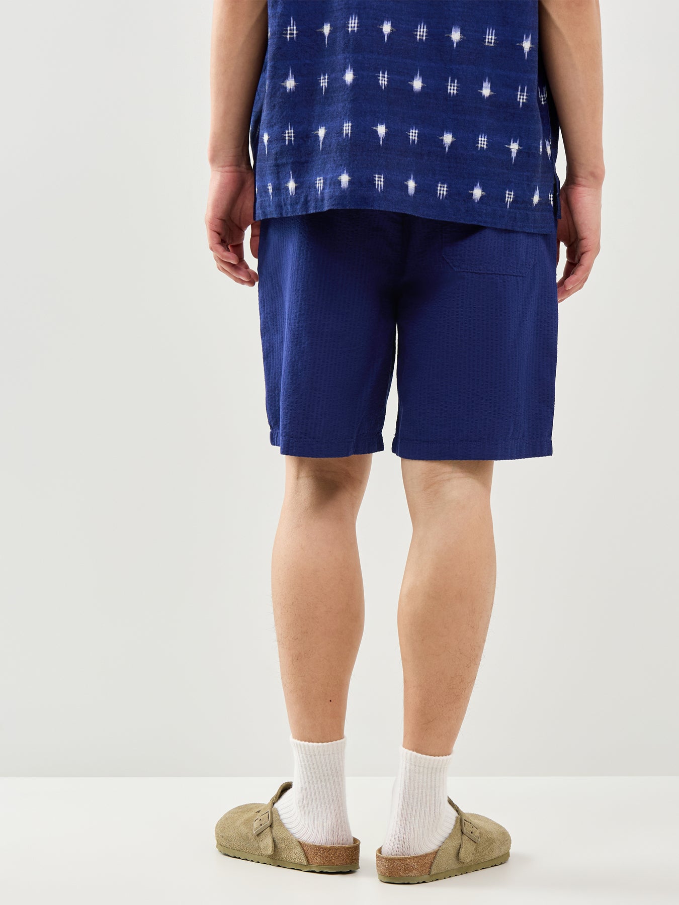 Stuart Seersucker Shorts Navy