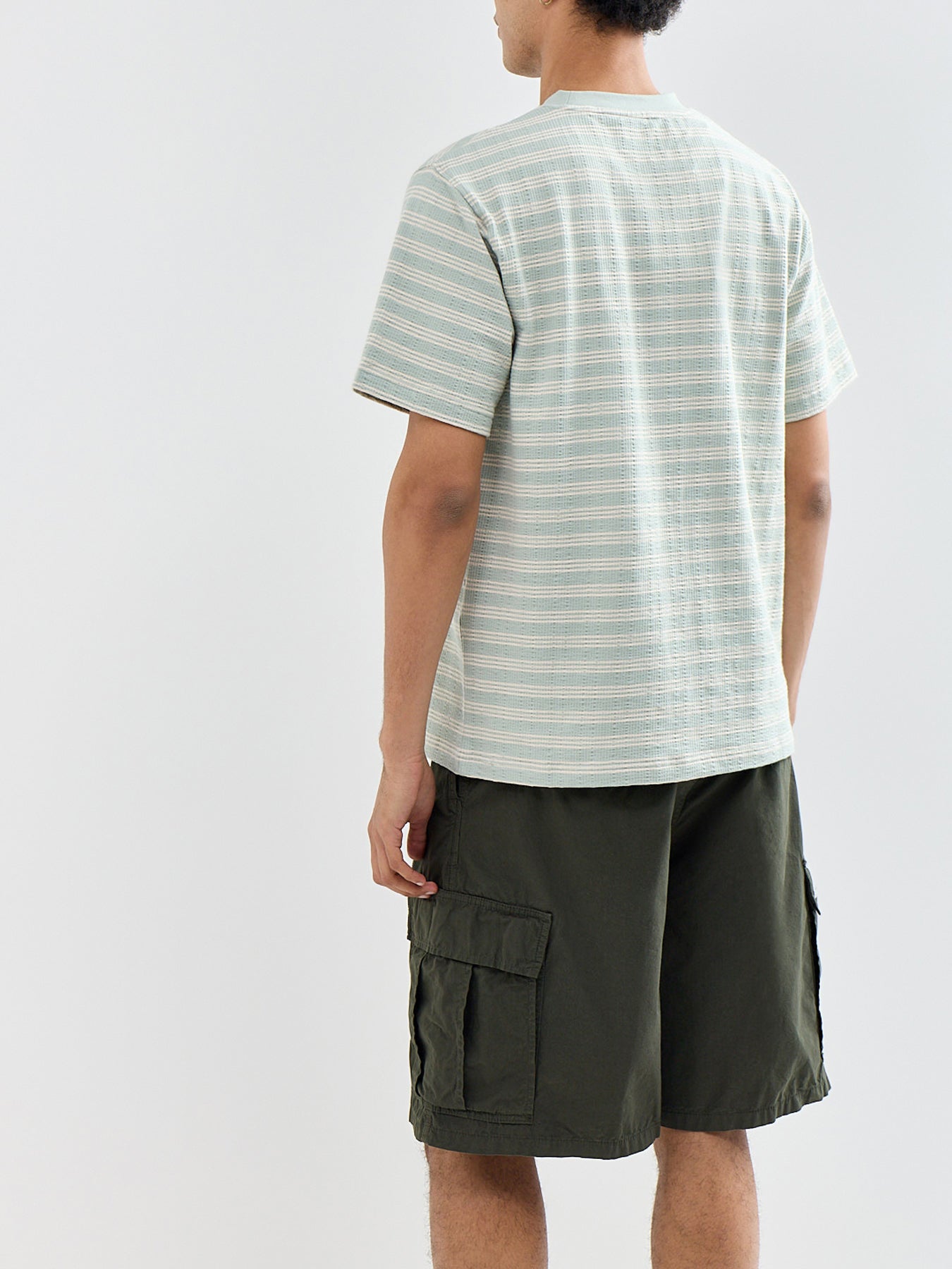 Heli Seersucker Stripe T-Shirt Green