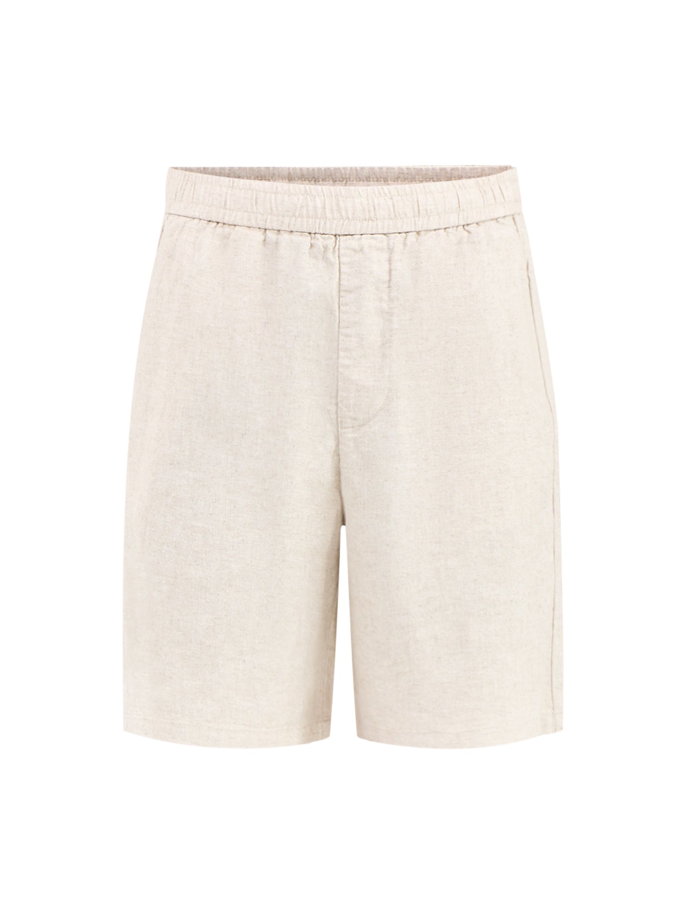 Harvey Regular Fit Linen Blend Shorts Cream