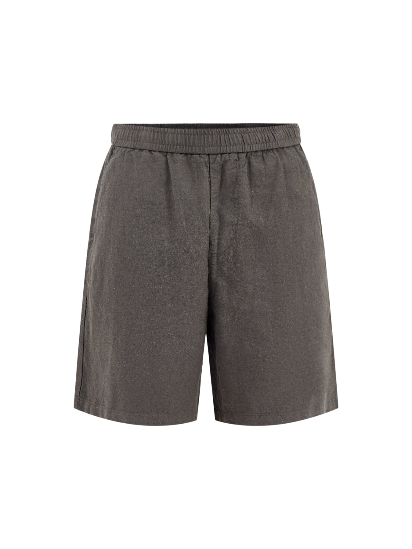 Harvey Regular Fit Linen Blend Shorts Brown