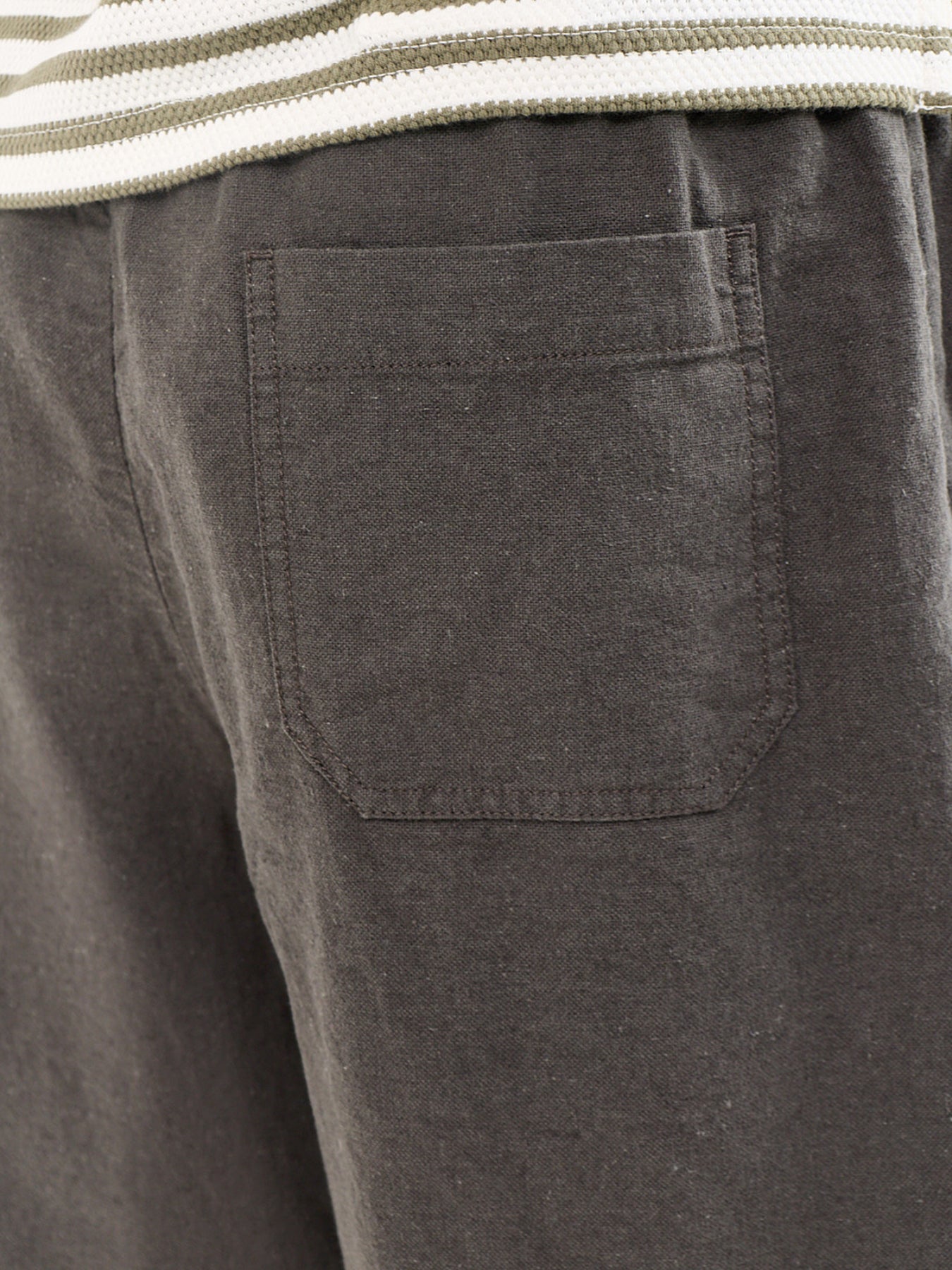 Harvey Regular Fit Linen Blend Shorts Brown